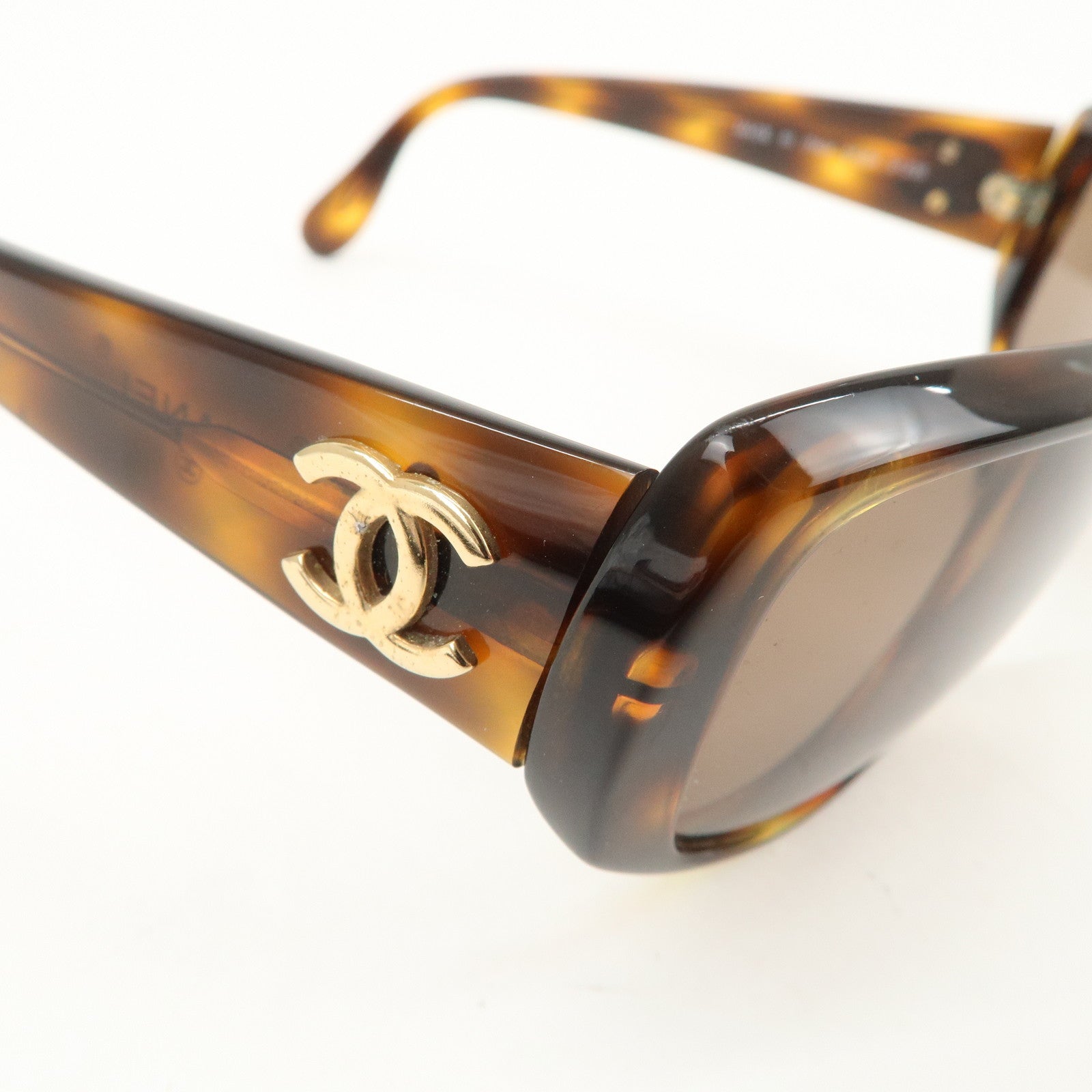 CHANEL COCOMark Plastic Sunglasses Brown 01454 91235