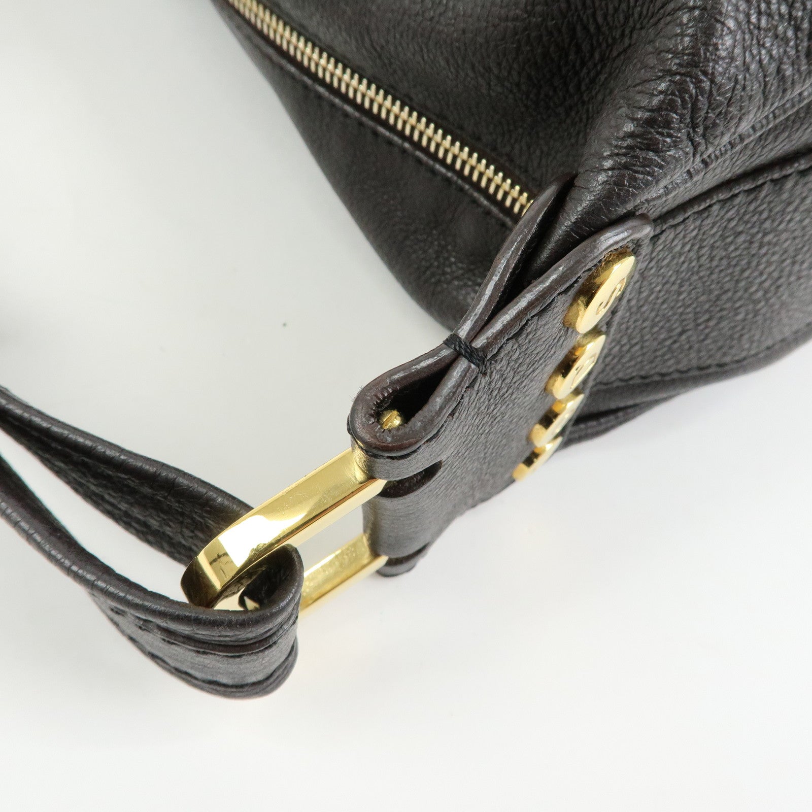 TOD'S  Leather Shoulder Bag Hand Bag Dark Brown