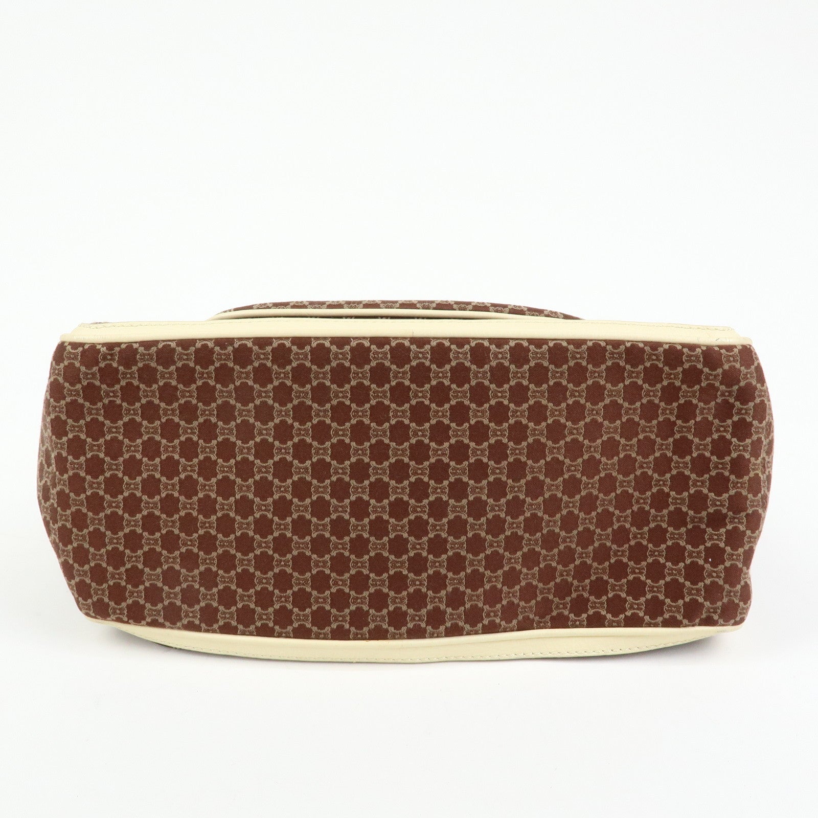 CELINE Macadam Boogie Bag Canvas Leather Hand Bag Tote Bag Brown