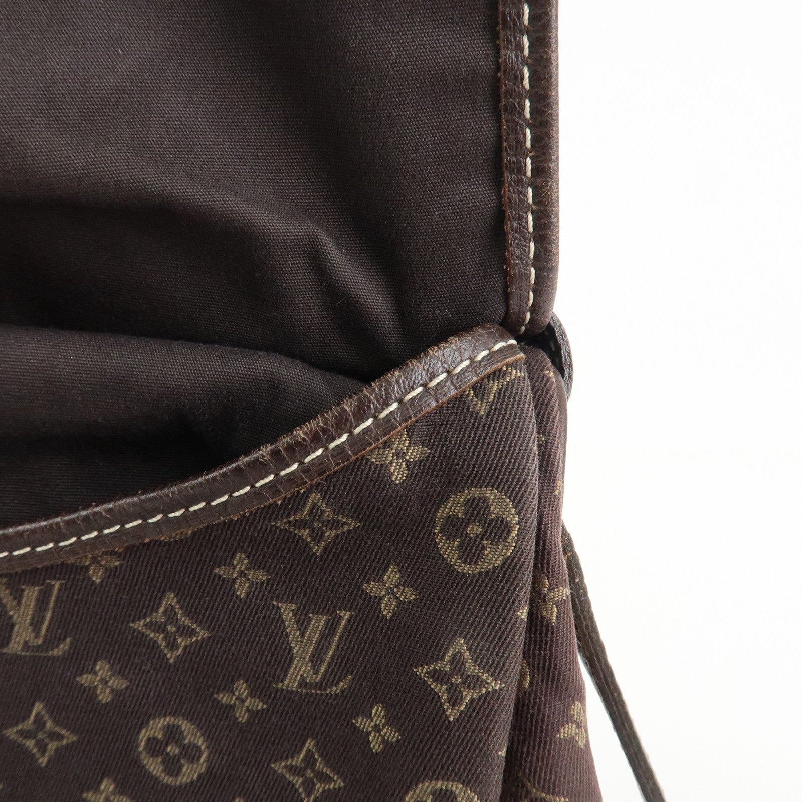 Louis Vuitton Monogram Mini Lin Saumur 30 Shoulder Bag Brown M95227 Used