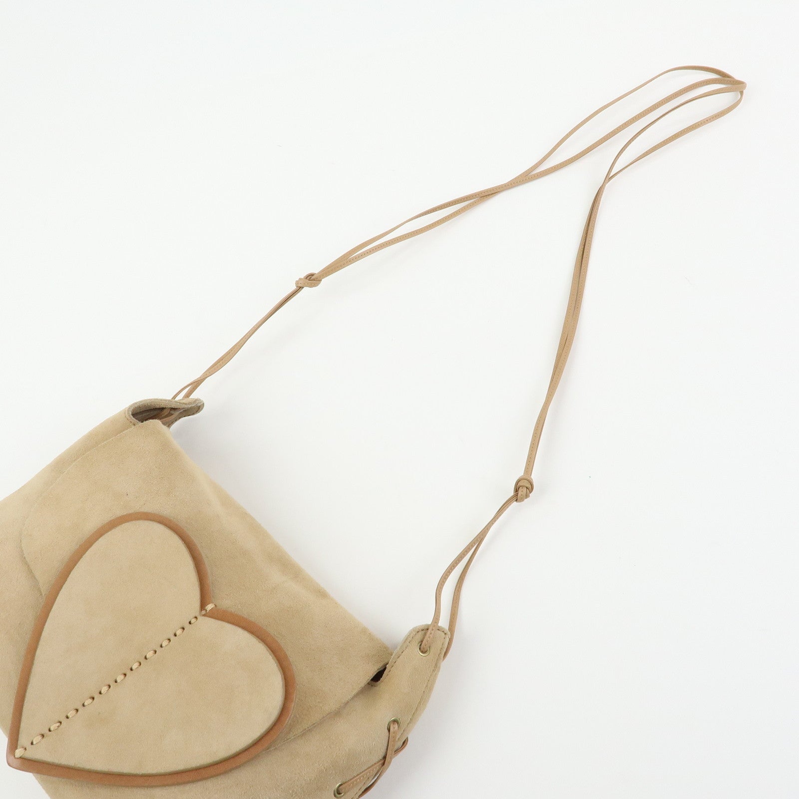 GUCCI Heart Suede Leather Shoulder Bag 95107