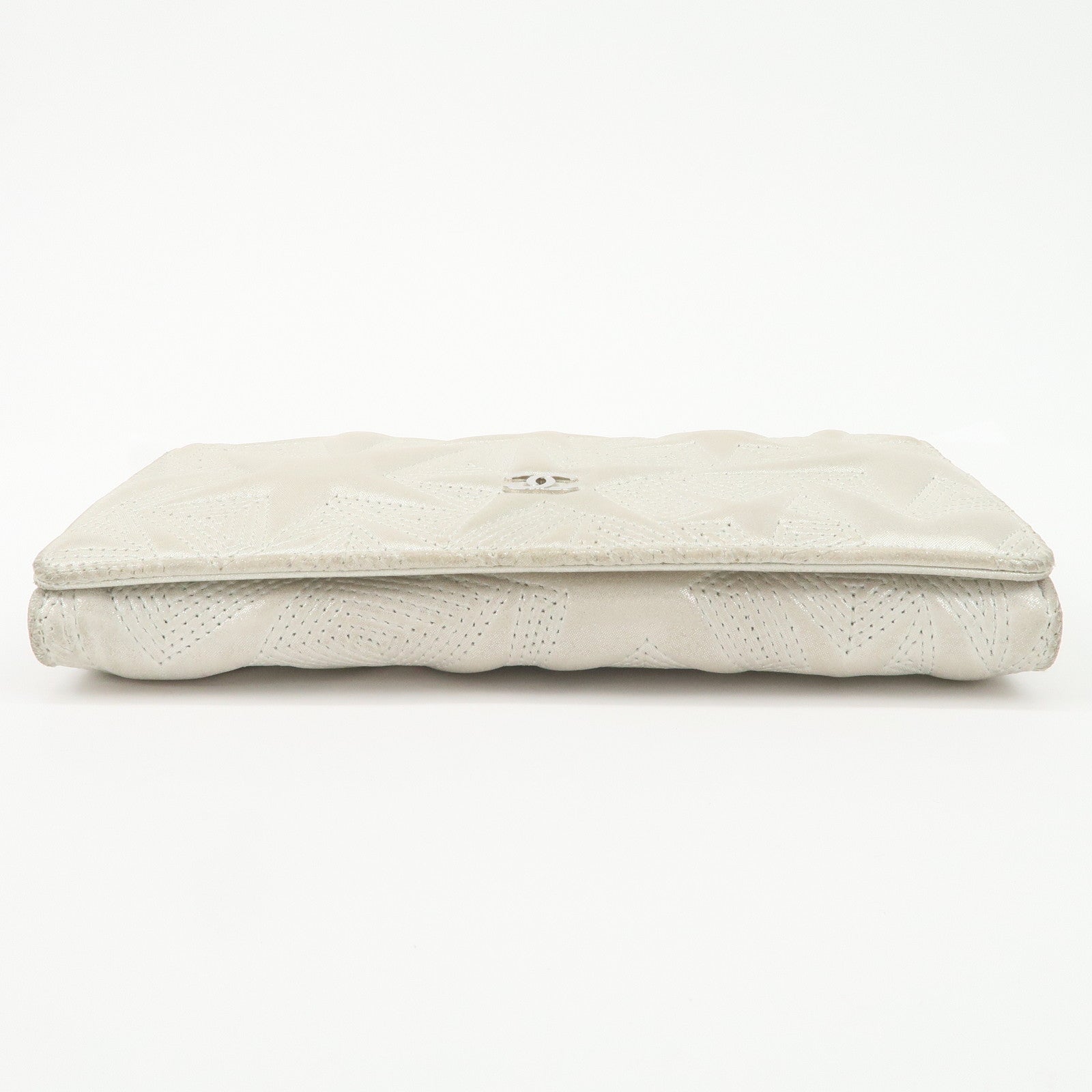 CHANEL Lamb Skin Star Embossed Flap Long Wallet 2017 Limited A70097