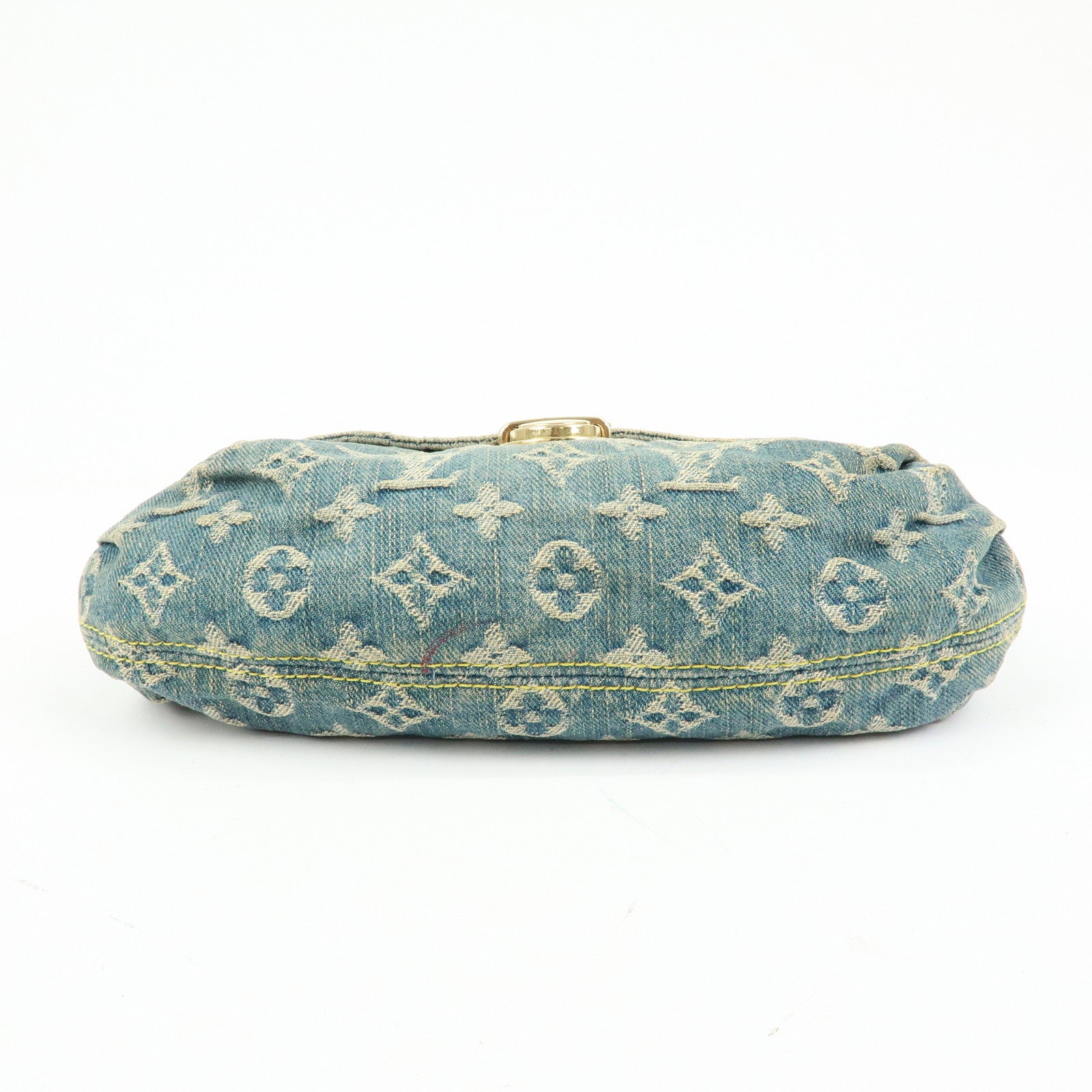 Louis Vuitton Monogram Denim Mini Pleaty Shoulder Bag Blue M95050