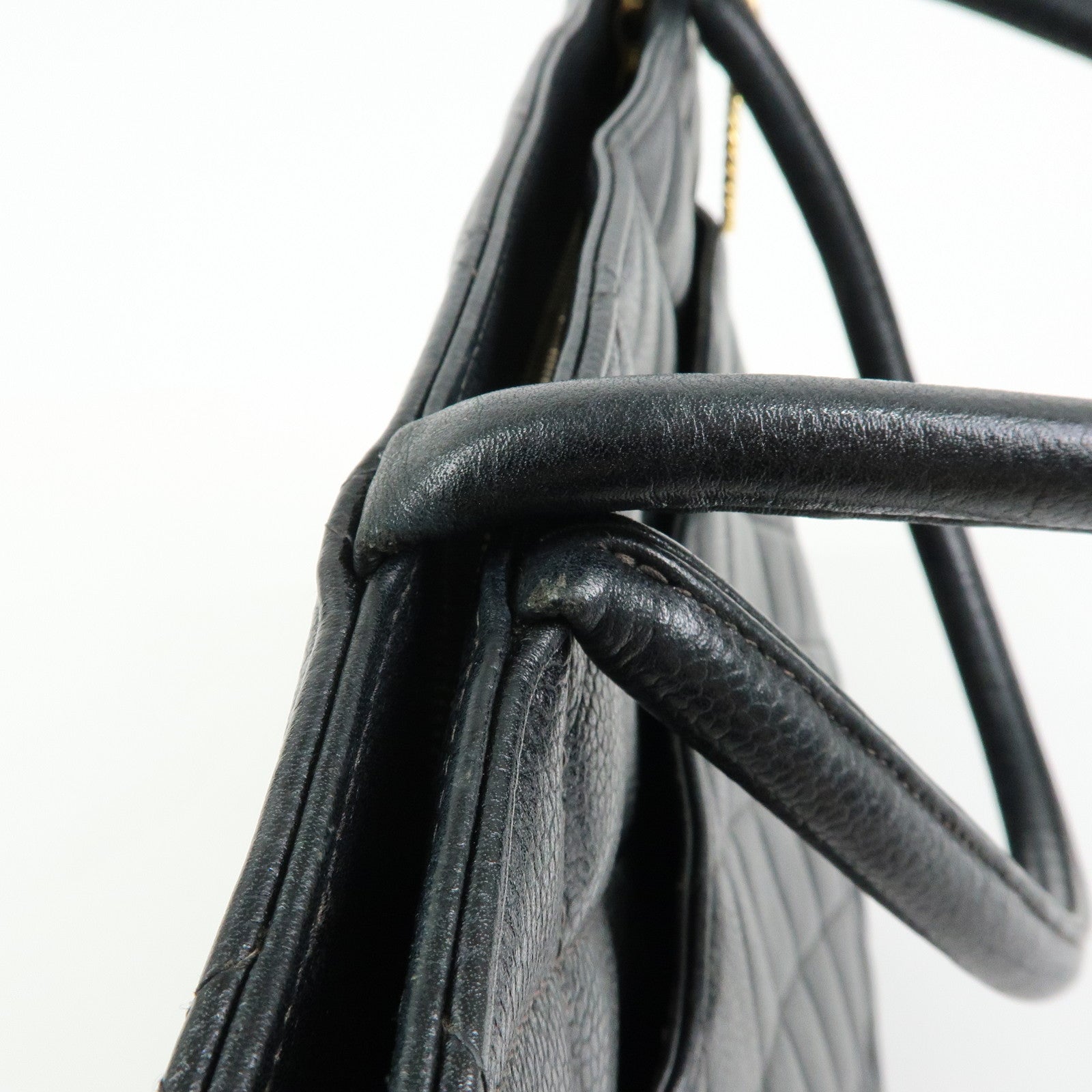 CHANEL Matelasse COCO Mark Medallion Tote Bag Hand Bag Black A01804