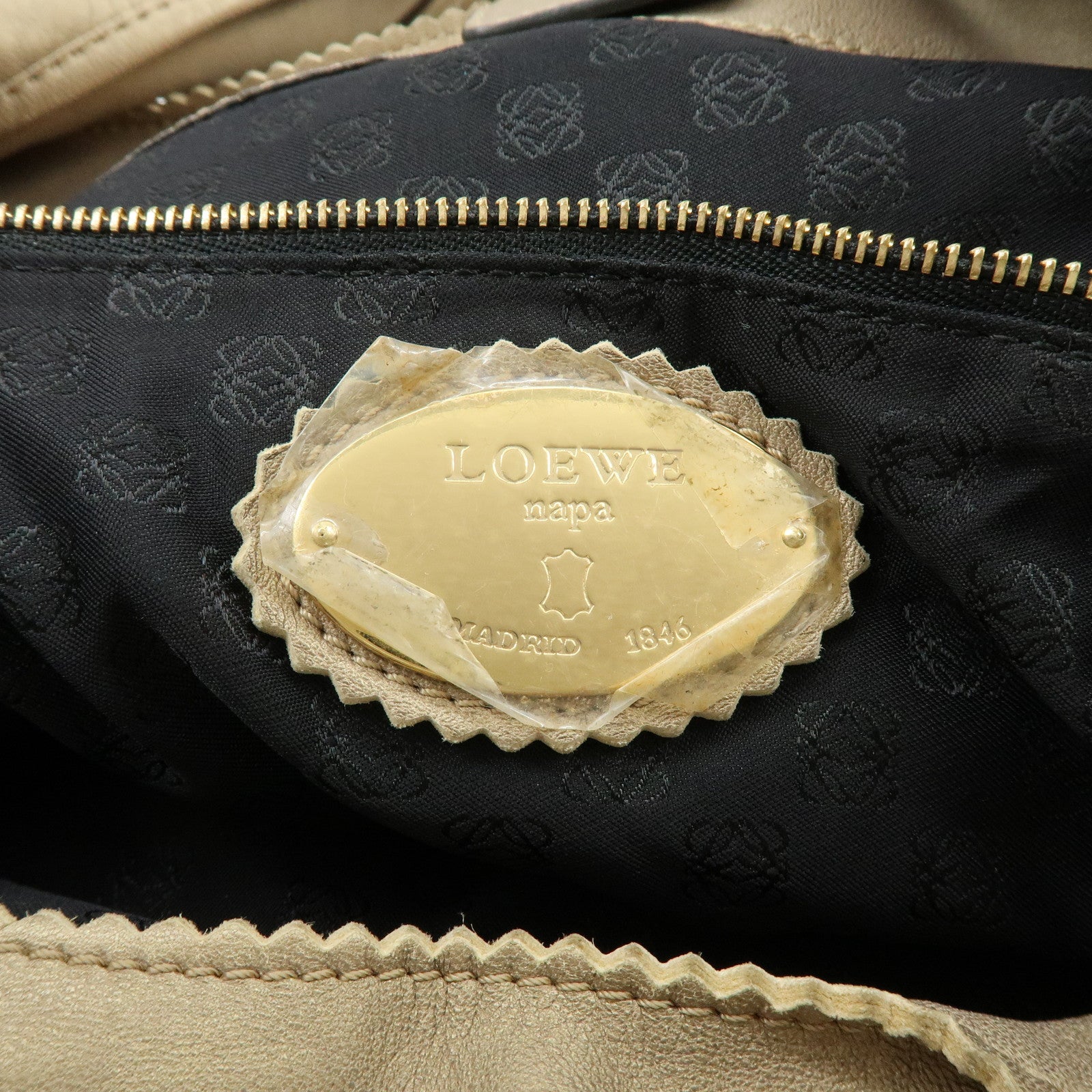 LOEWE Anagram Viento Nappa Leather Tote Bag Shoulder Bag Gold