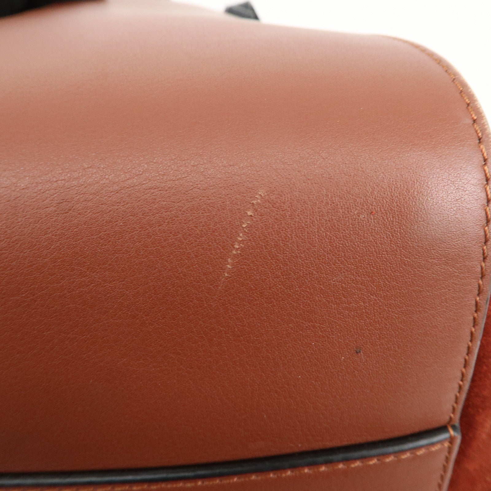 LOEWE Anagram Leather Suede Hammock Large 2Way Shoulder Bag Brown