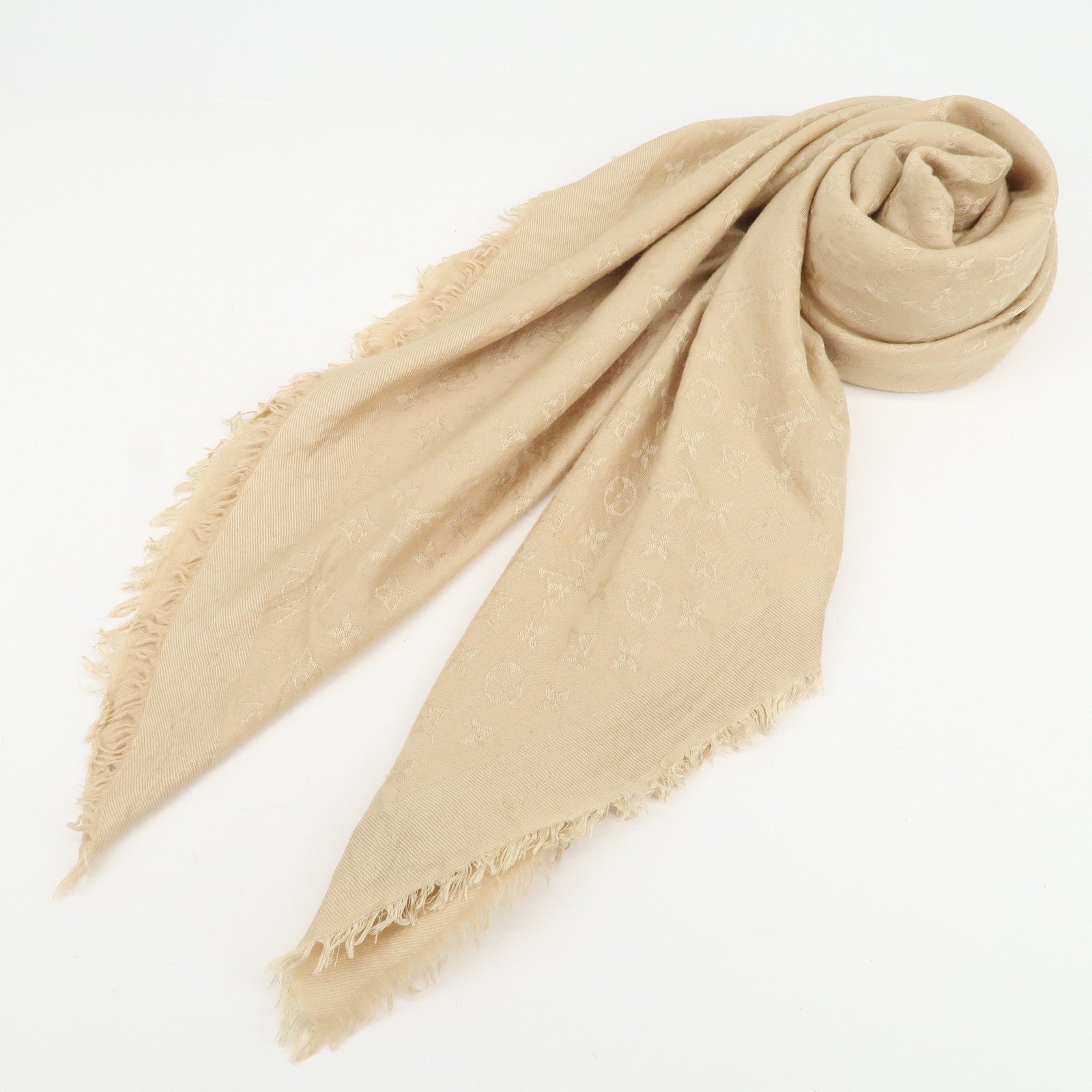 Louis Vuitton Monogram Wool Silk Shawl Dune M71360