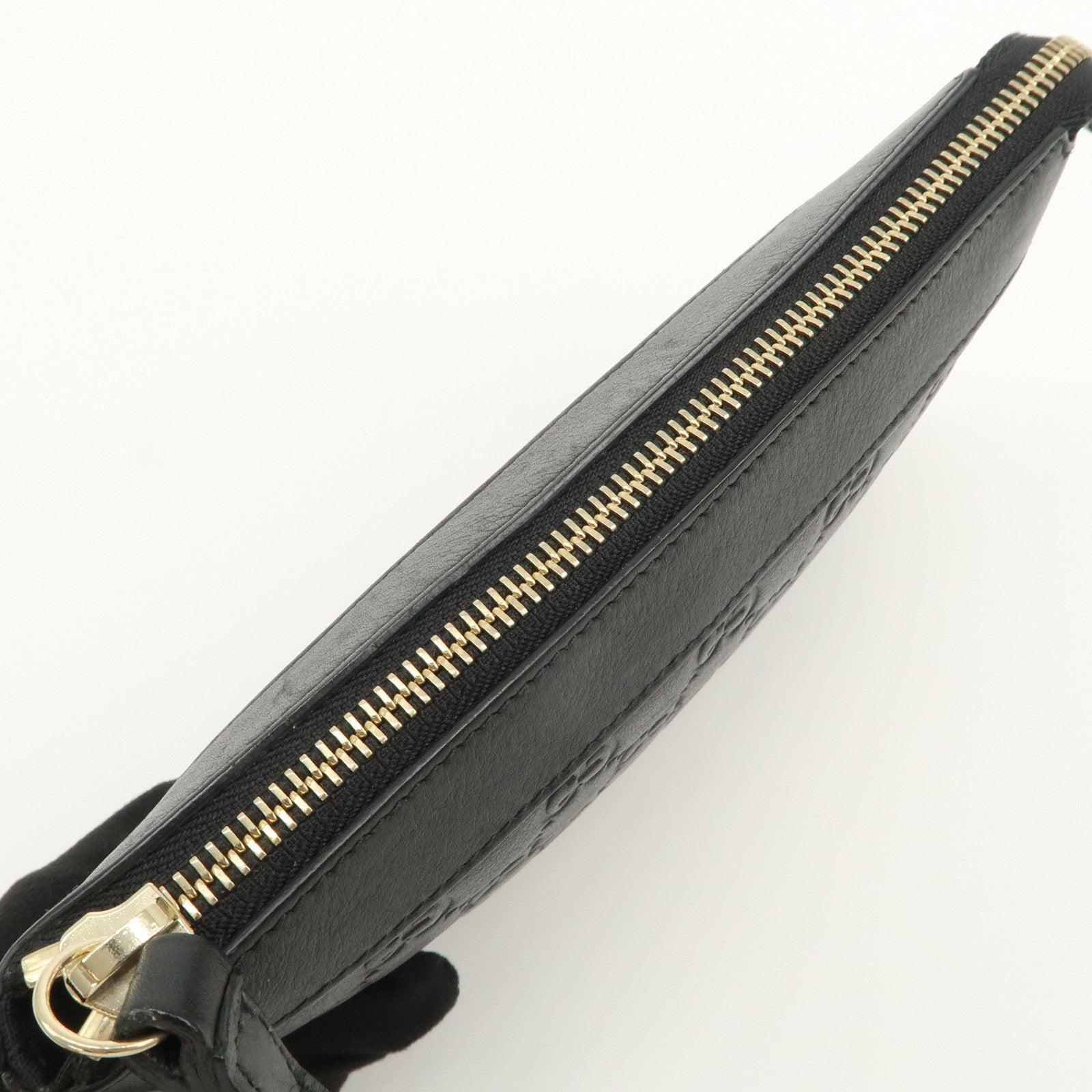 GUCCI Guccissima Leather Clutch Bag Pouch Black 274181