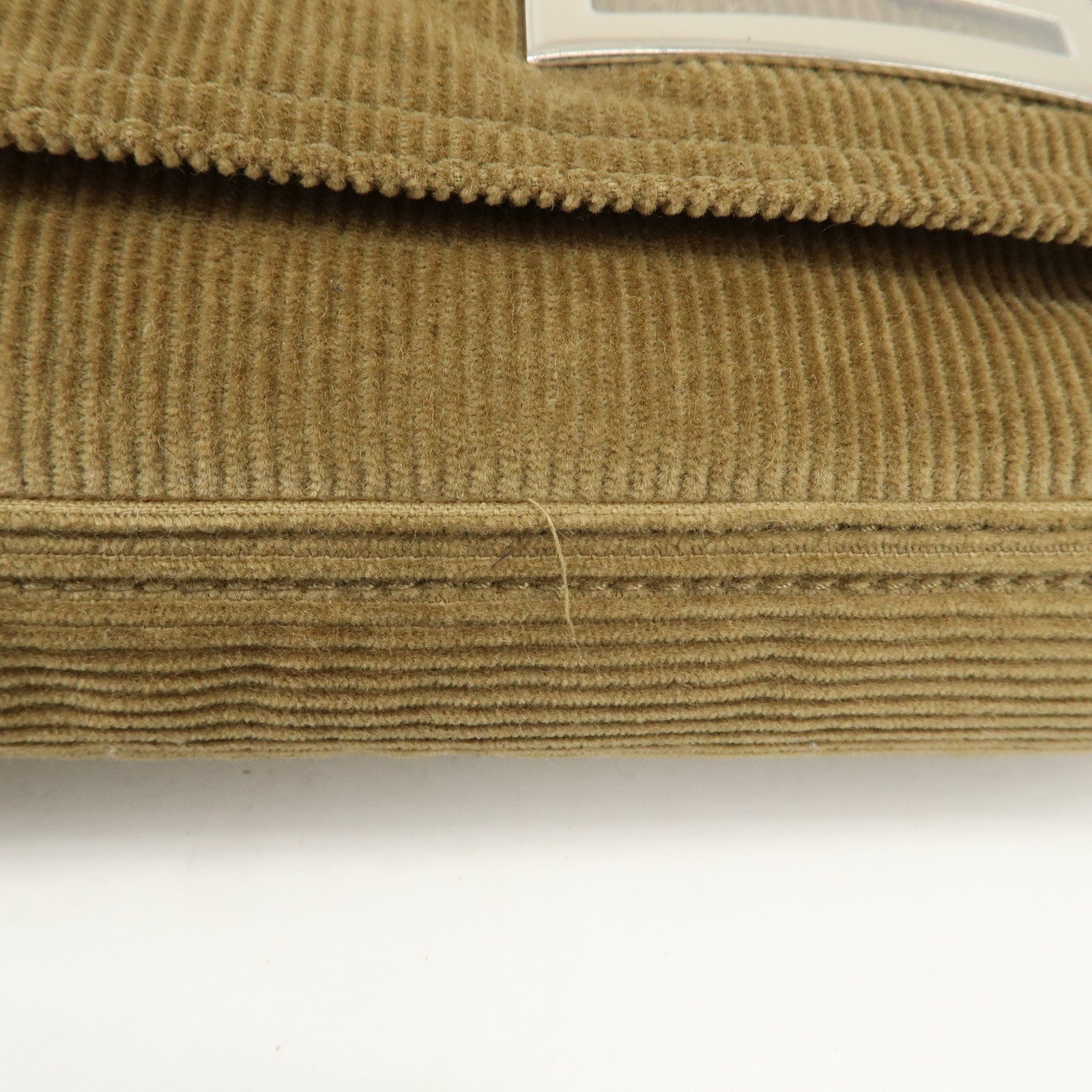 FENDI Logo Corduroy Shoulder Bag Hand Bag Caramel Used