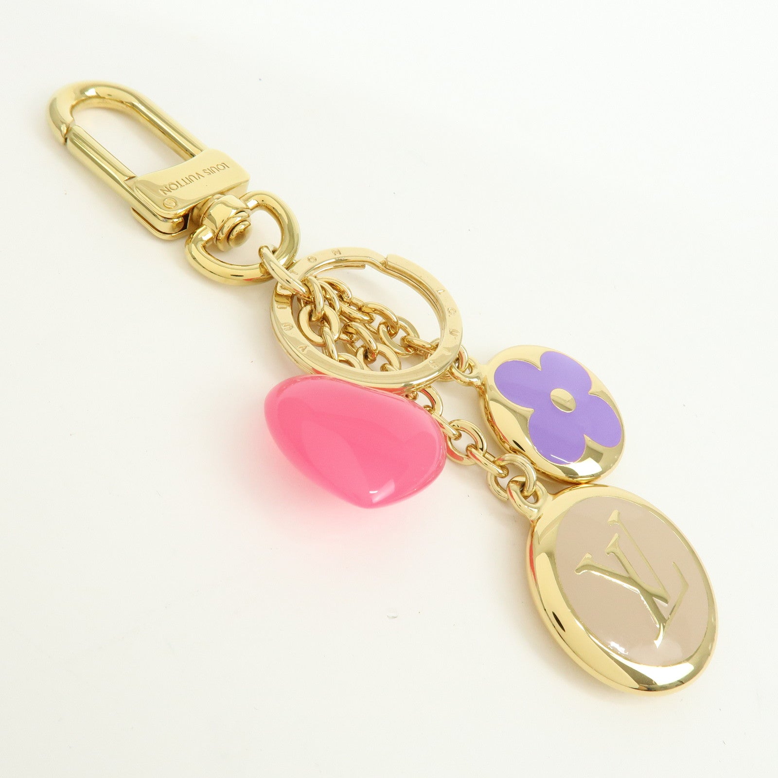 Louis Vuitton Metal Porte Cles LV Enamored Bag Charm Gold M00819