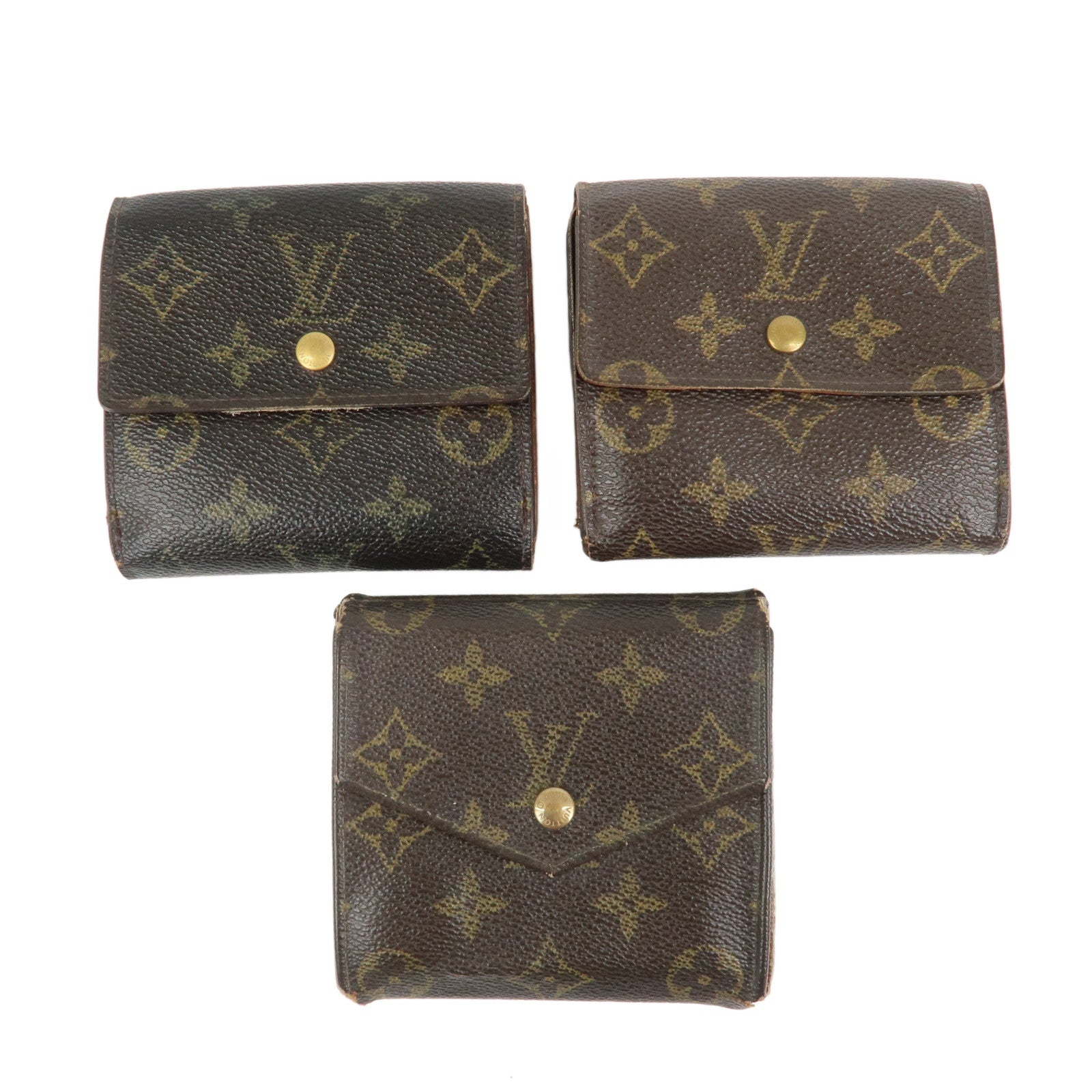 Louis Vuitton Monogram Set of 3 Wallets Brown M61652/M61660