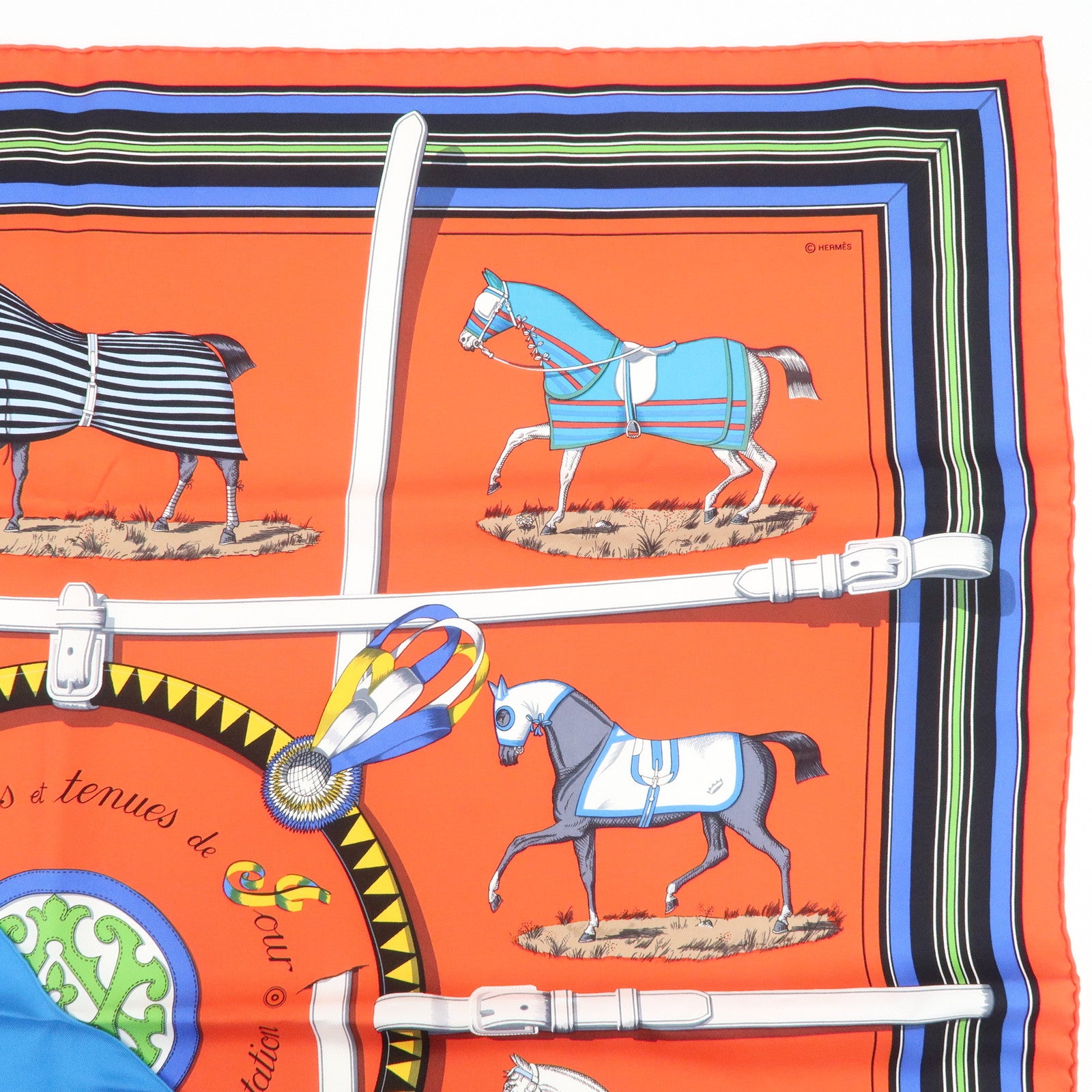 HERMES Carre 90 Silk 100% Couvertures et Tenues de Jour Scarf Red