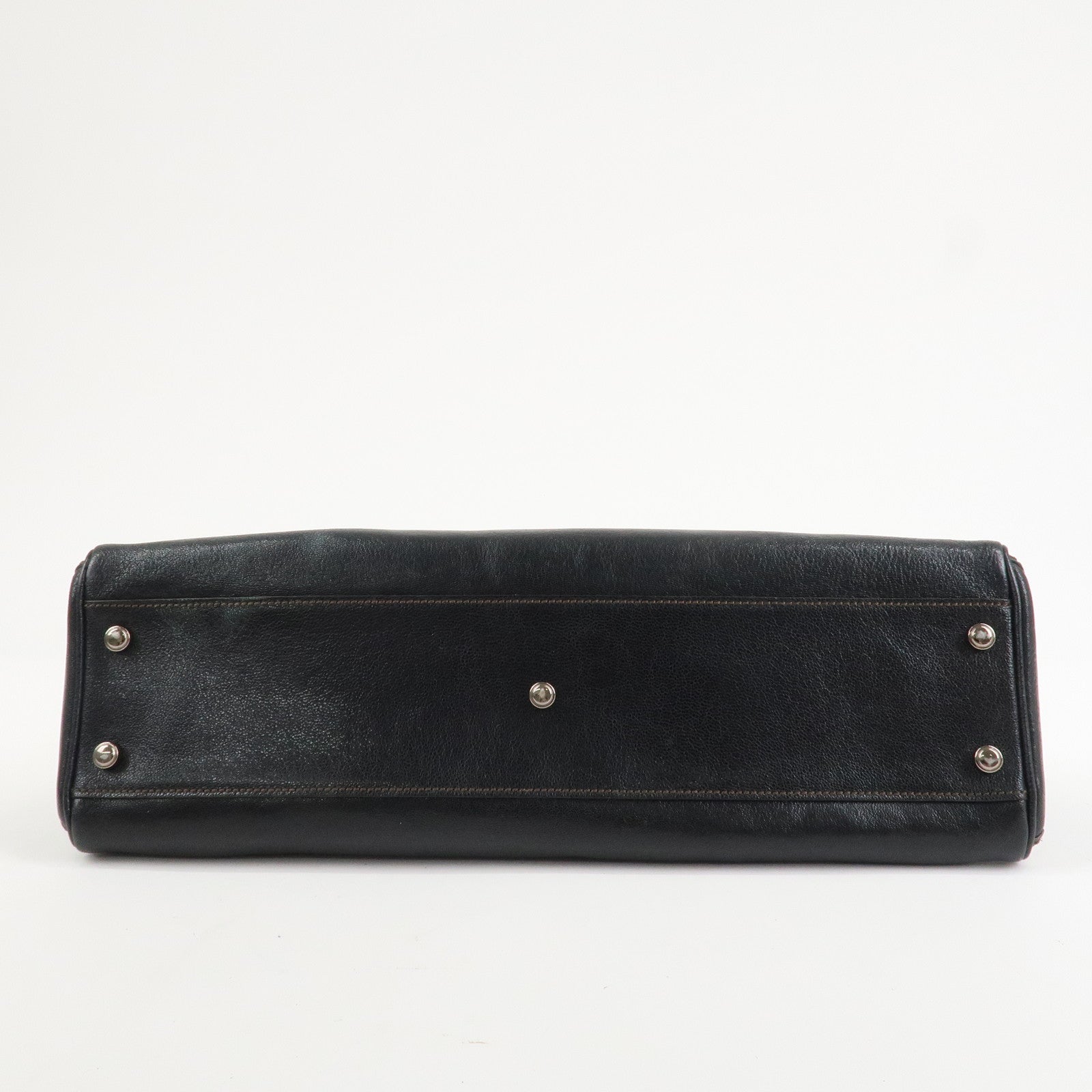 Cartier Must Line Calf Leather Marcello Hand Bag Dark Brown