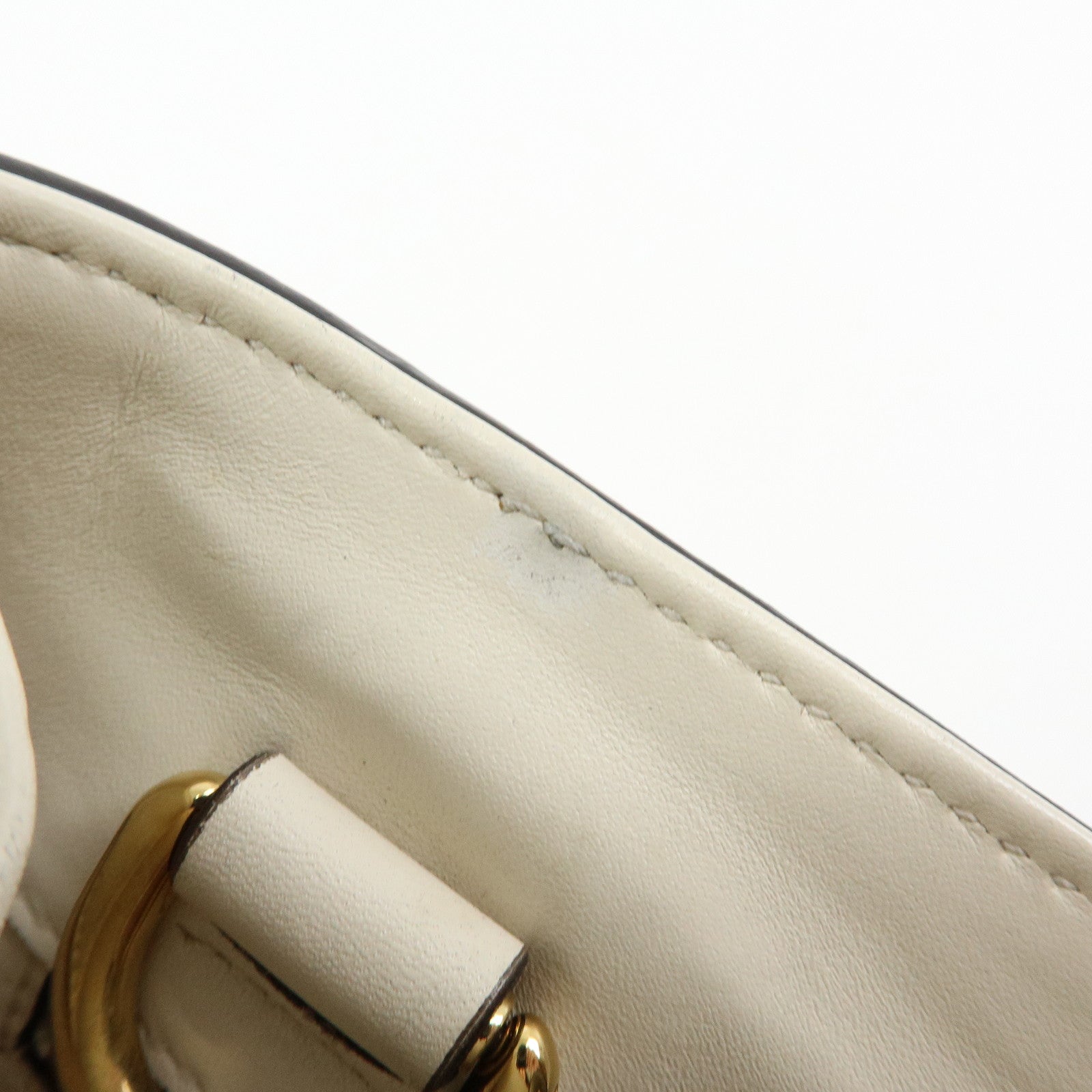 GUCCI Sylvie Sherry Leather 2Way Bag Hand Shoulder Bag White 460381