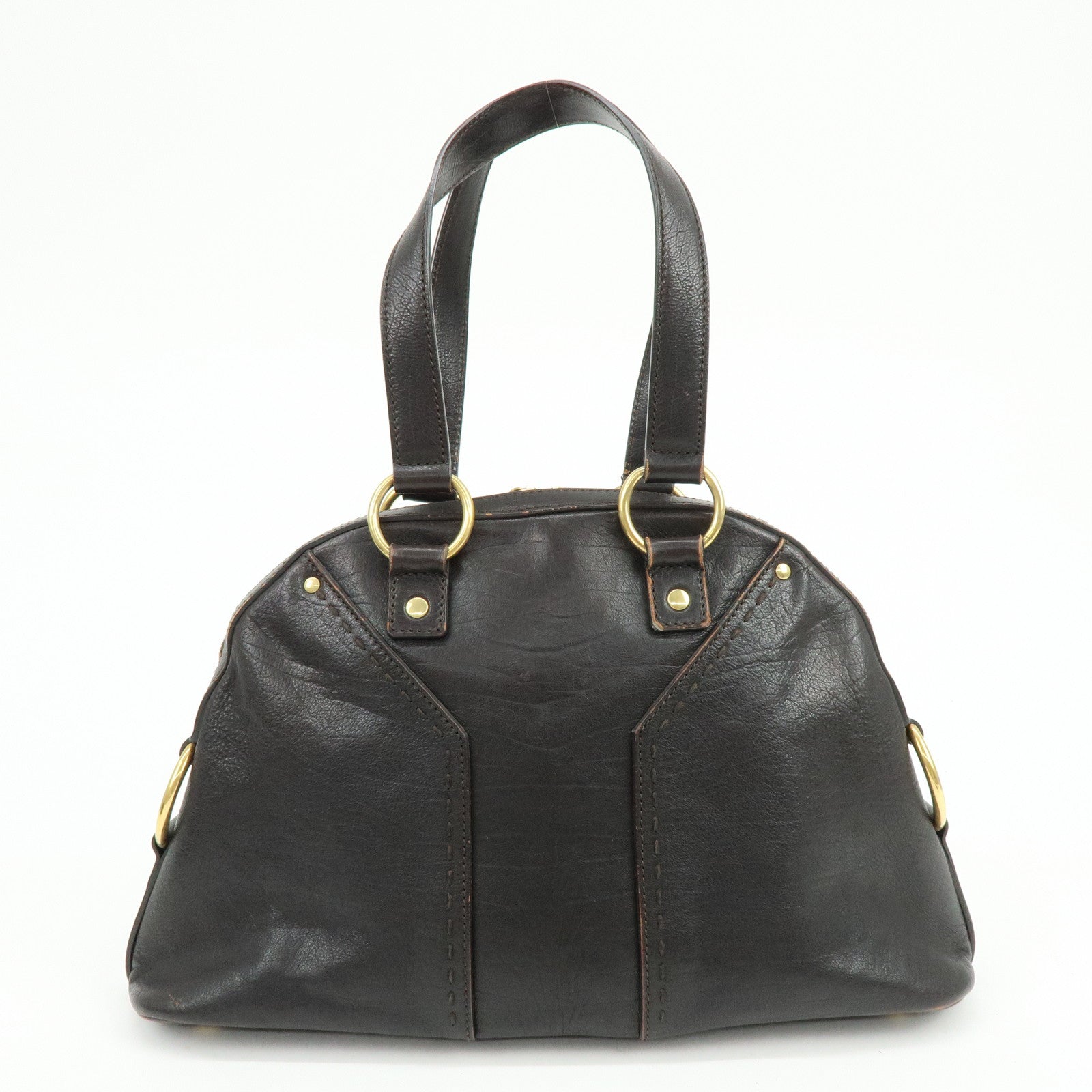 SAINT LAURENT PARIS Muse Y Line Calf Leather Hand Boston Bag Brown