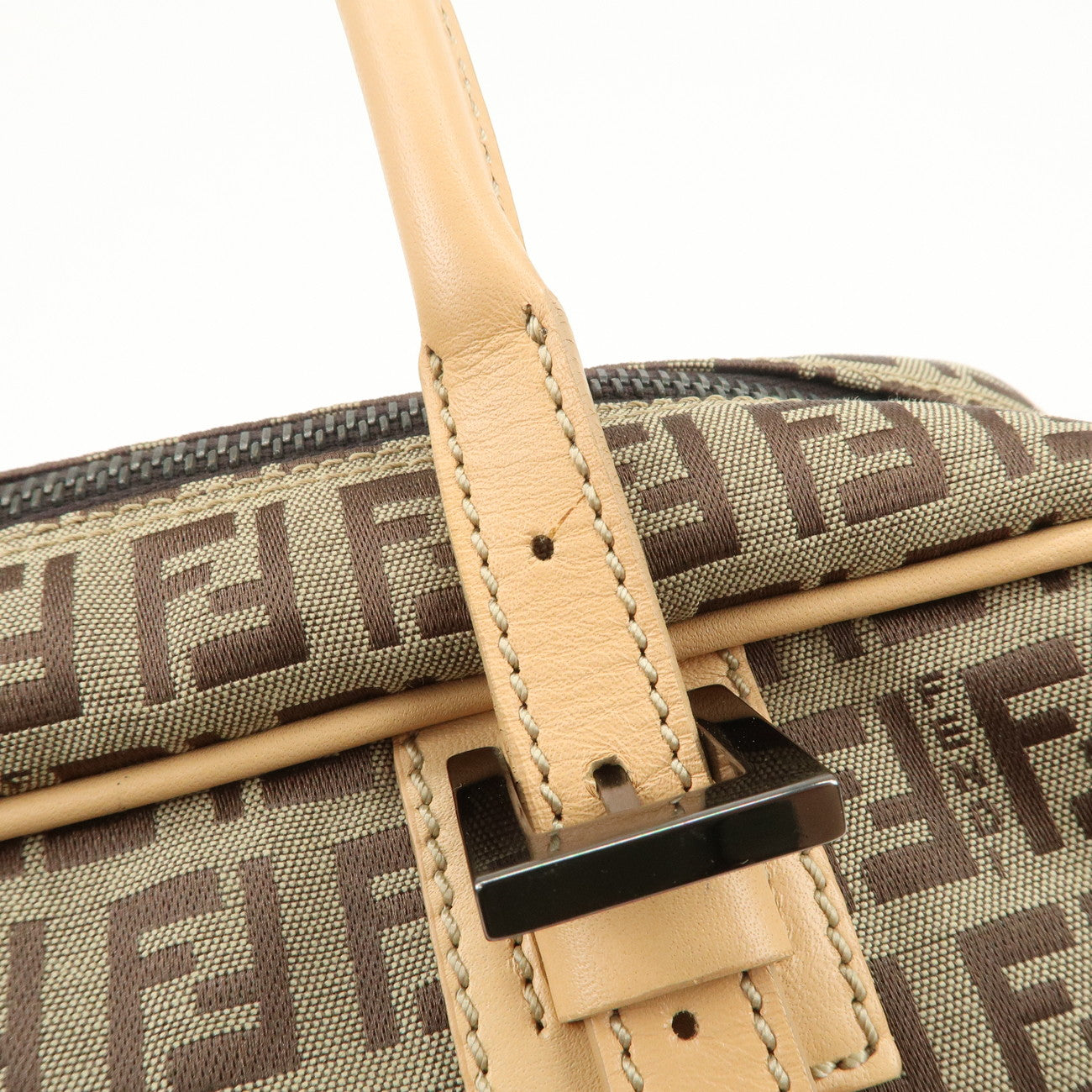 FENDI Zucchino Canvas Hand Bag Shoulder Bag Brown 8BN005