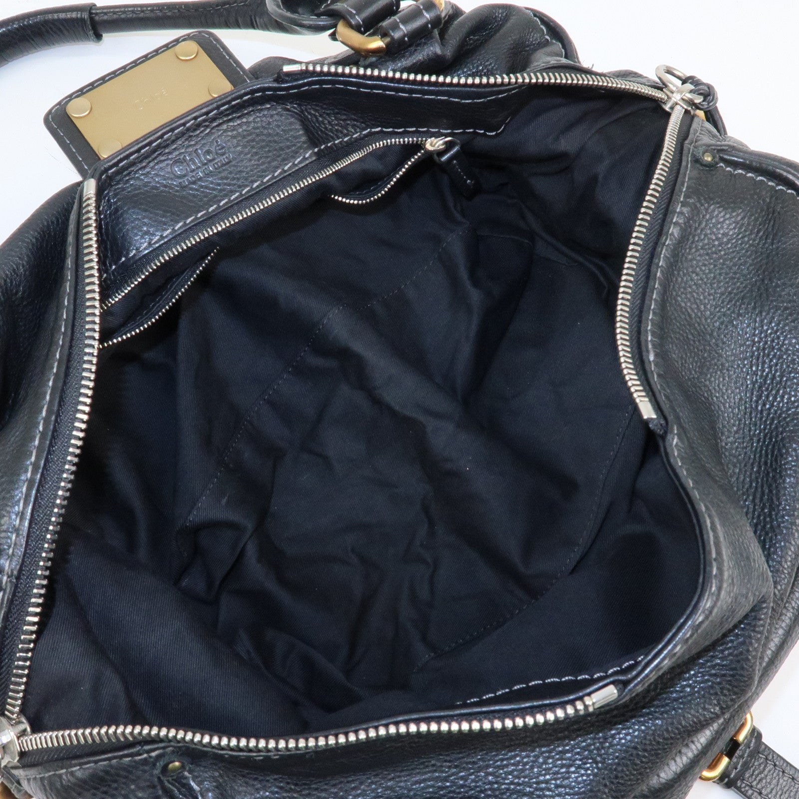 Chloe Paddington Leather Hand Bag Shoulder Bag Black