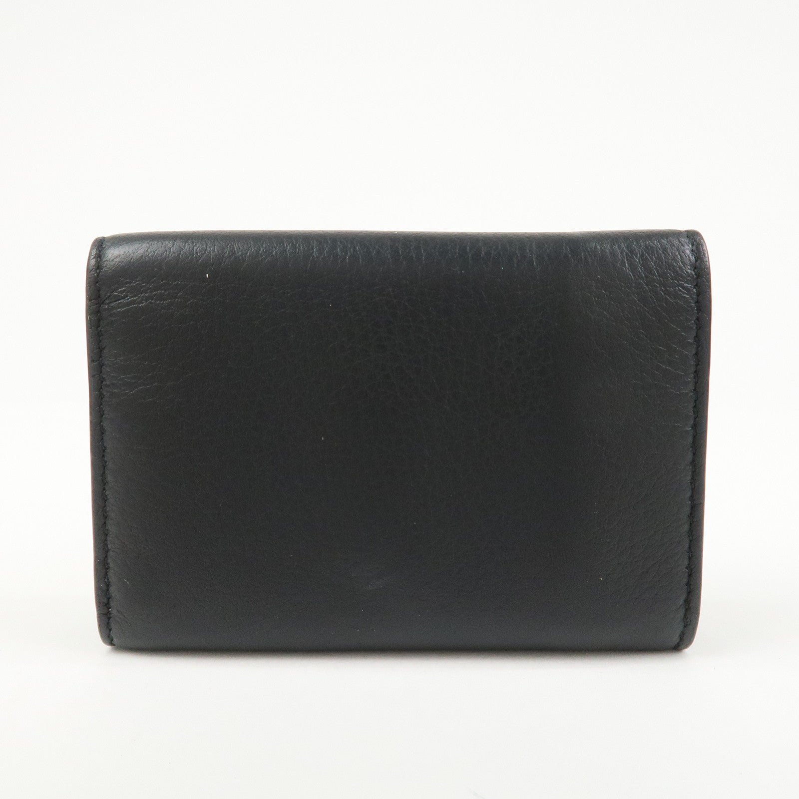 BALENCIAGA Everyday Leather Compact Tri-fold Compact Wallet Black