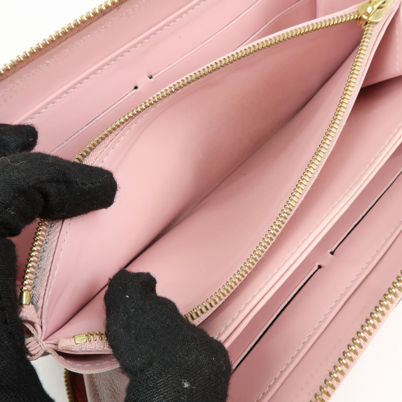 Louis Vuitton Monogram Vernis Zippy Wallet Rose Ballerine M61226