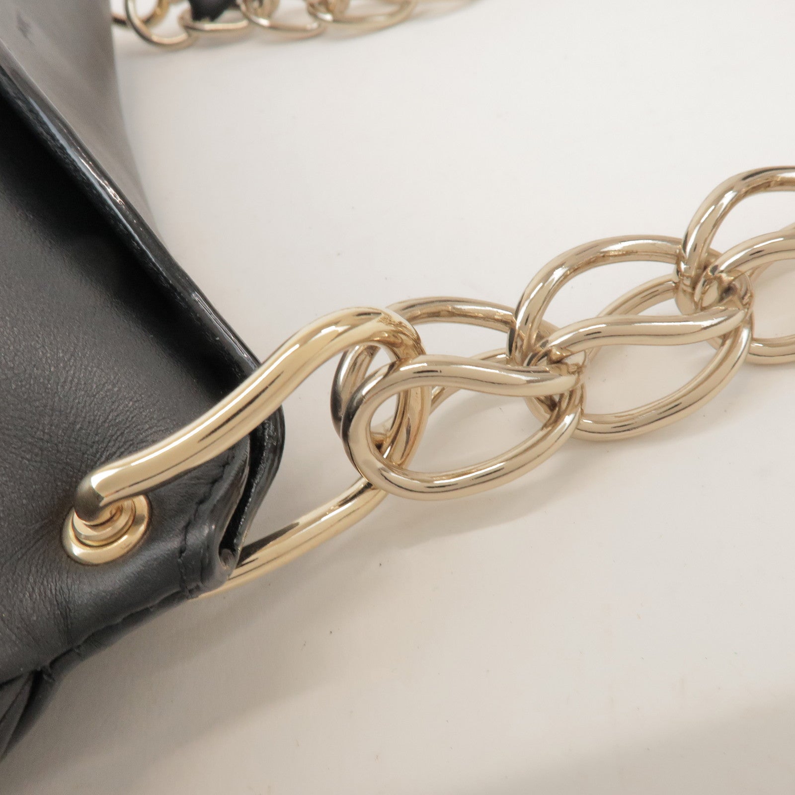 Chloe Juana Leather Chain Shoulder Bag Hand Bag Black