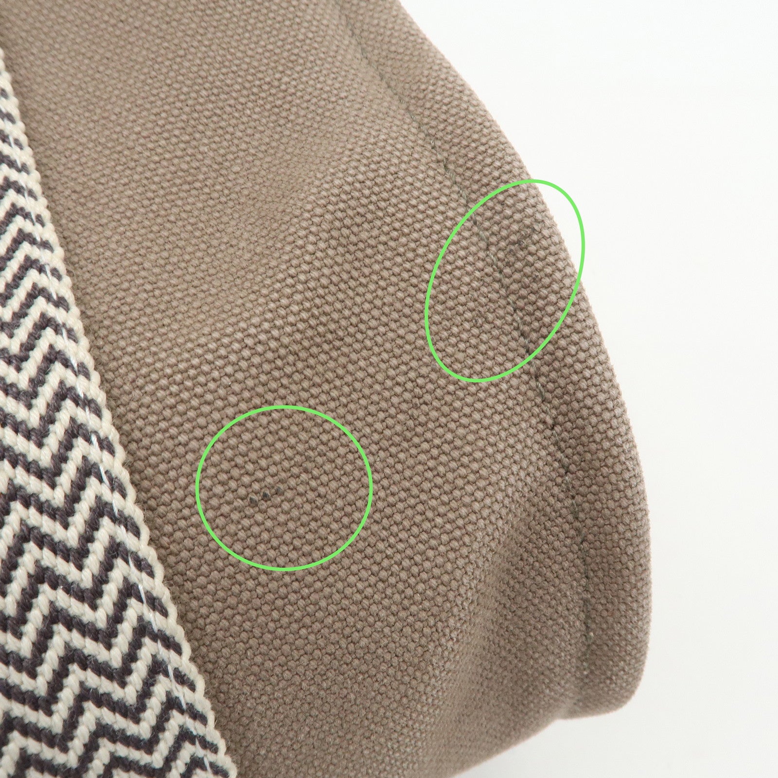 HERMES Cannes PM Canvas Tote Bag Hand Bag Beige