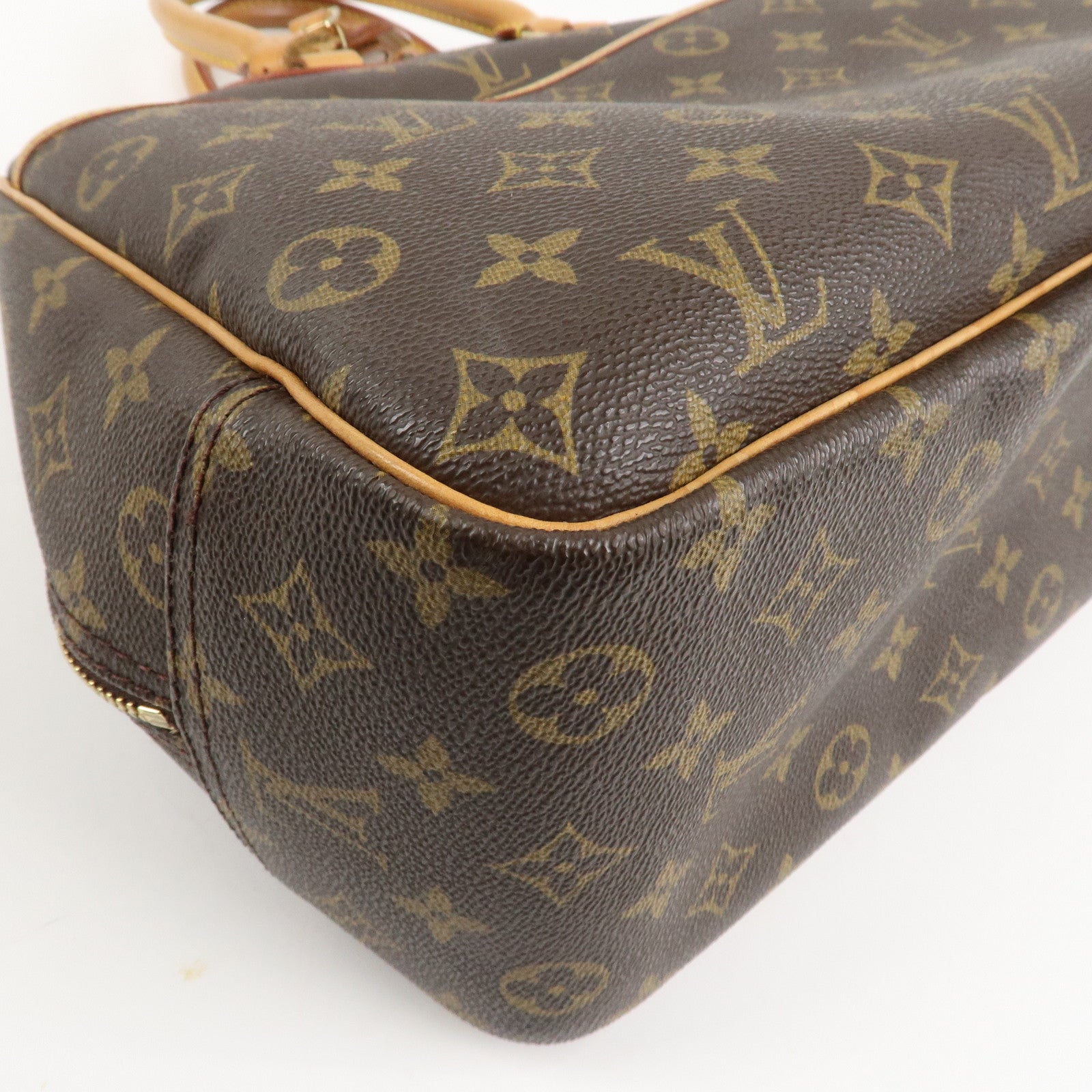 Louis Vuitton Monogram Deauville Hand Bag Brown M47270 Used