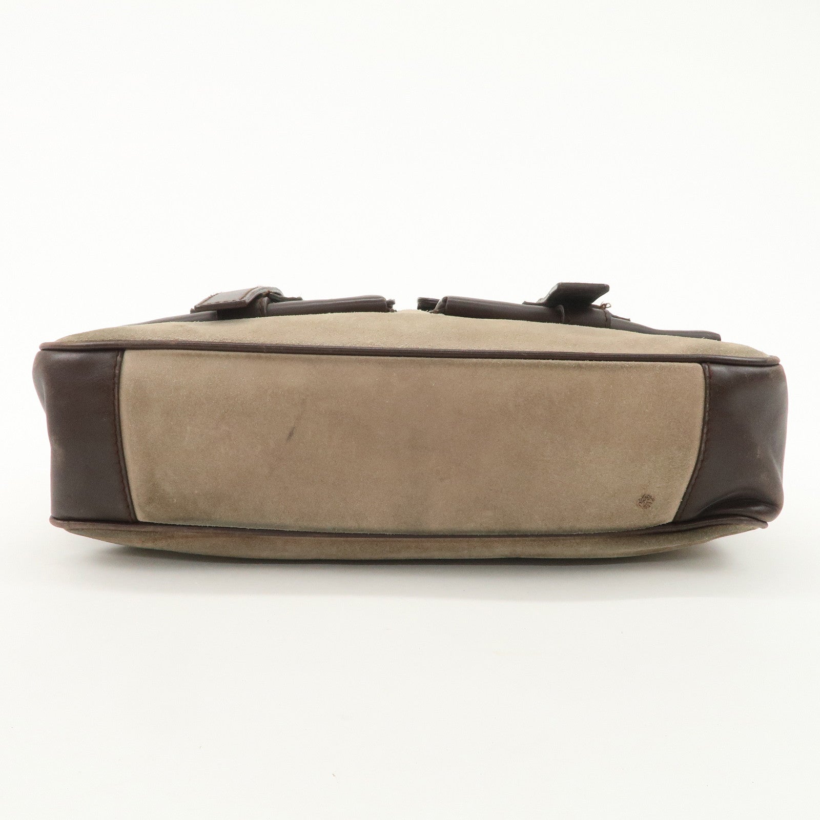 Ferragamo Gancini Suede Leather Shoulder Bag Crossbody Bag