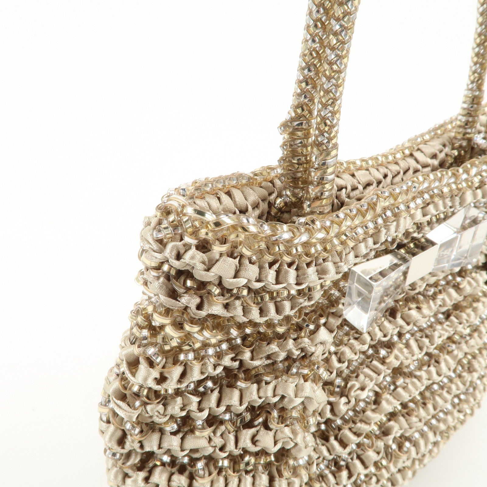 ANTEPRIMA Wire Bag PVC 2Way Bag Hand Bag Shoulder Bag Beige