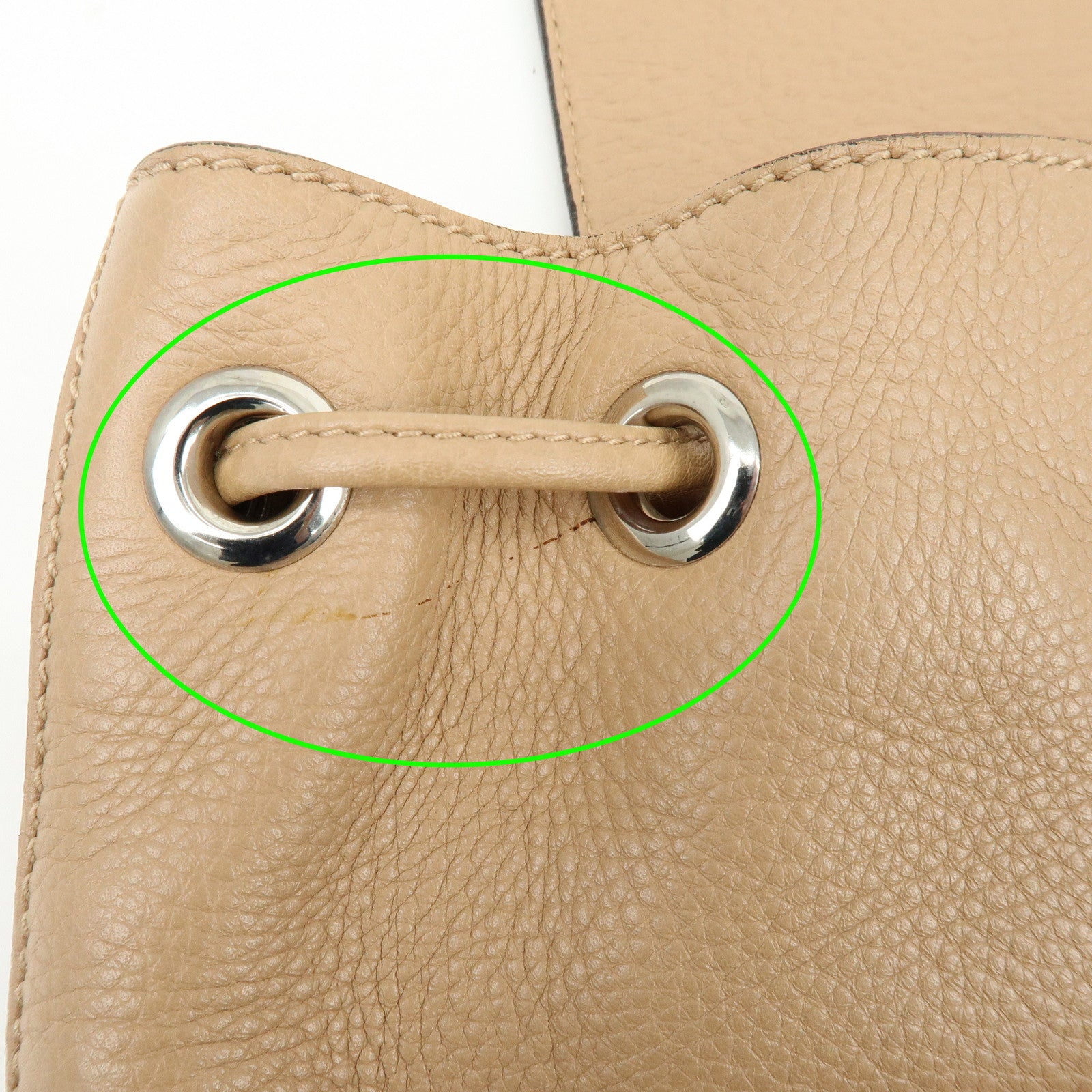 GUCCI Bamboo Leather Tassel Backpack Rucksack Pink Beige 370833