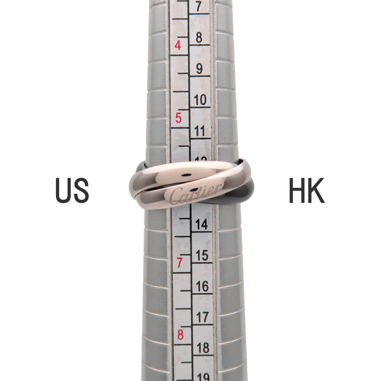 Cartier Trinity Ring MM #51 750WG BlackCeramic White Gold Black US6