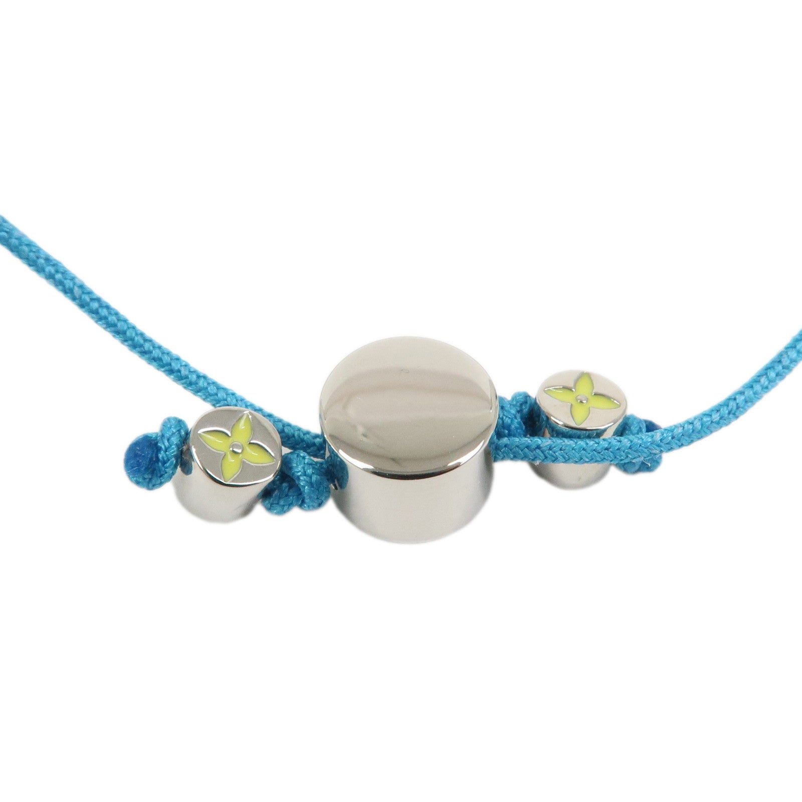Louis Vuitton Nylon Metal Colors Bracelet Blue M1088A