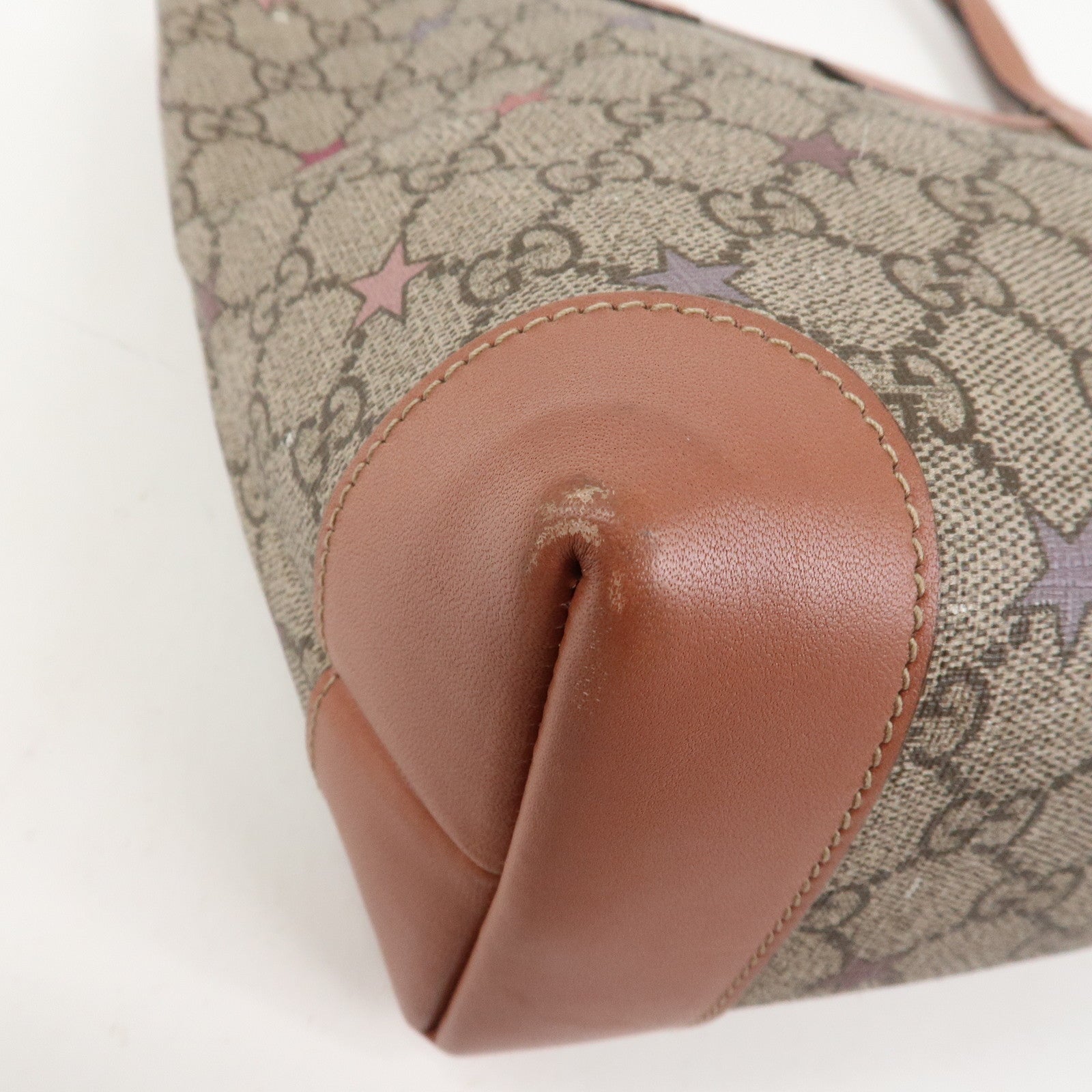 GUCCI GG Supreme PVC Leather Tote Bag Shoulder Bag Beige 309499