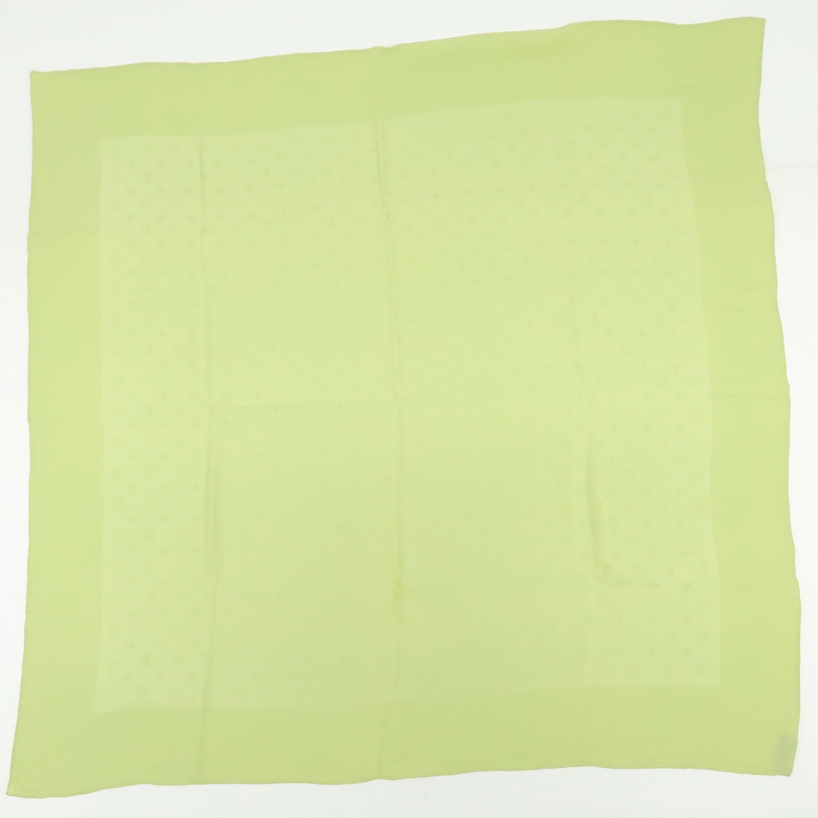 Louis Vuitton Monogram Shine Silk 100% Scarf Shawl Light Green