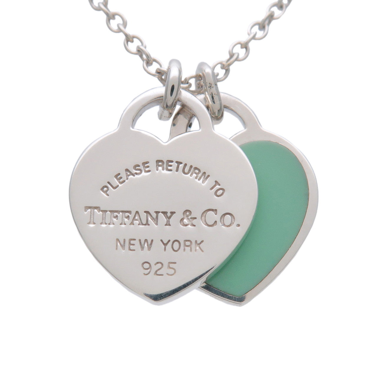 Tiffany & Co Return to Tiffany Mini Double Heart Tag Necklace SV925