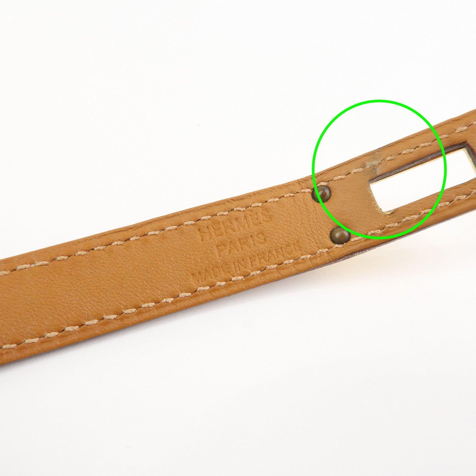 HERMES Mini Kelly Double Tour Bracelet Bangle D Stamped Gold