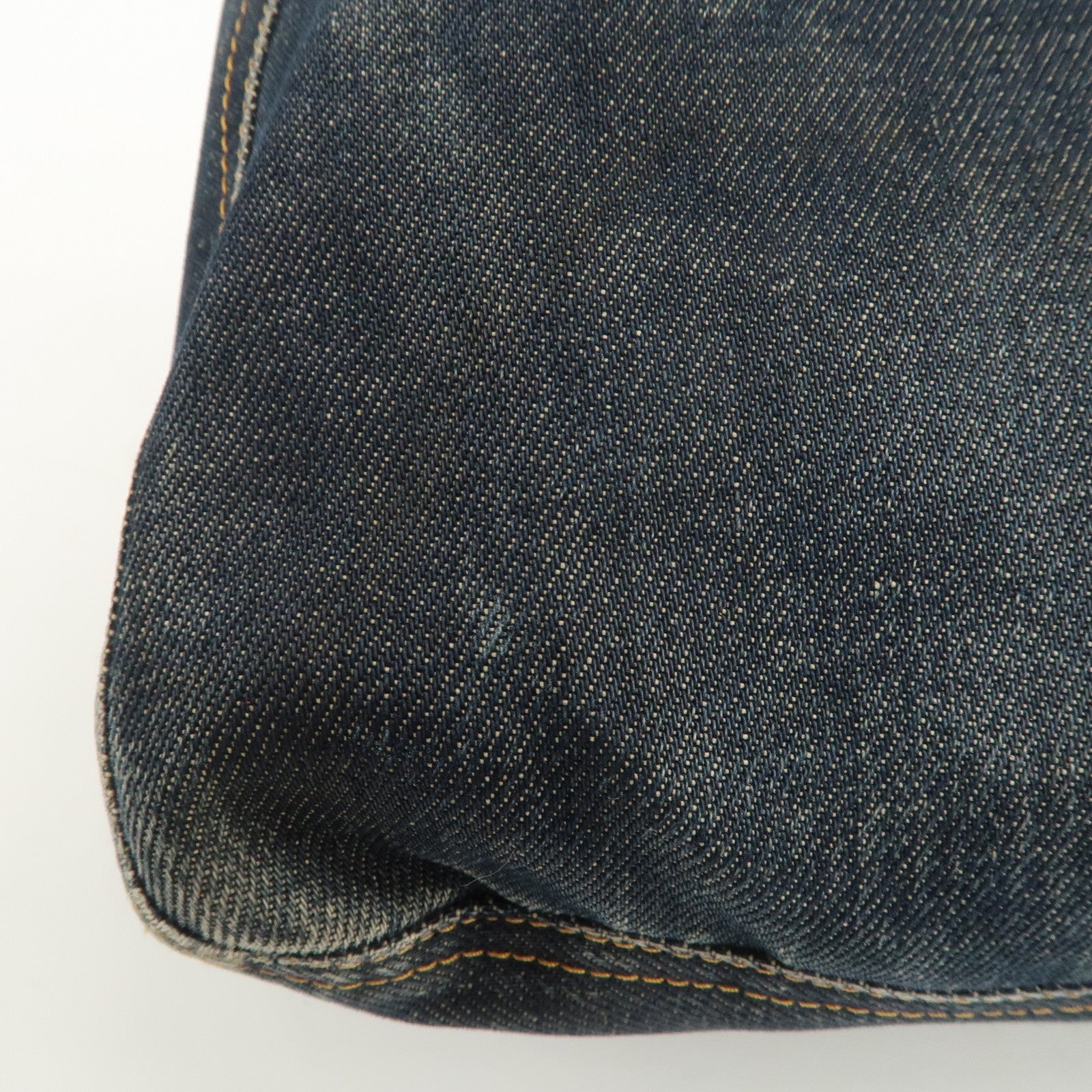 FENDI Mamma Baguette Denim Leather Shoulder Bag Hand Bag 26325