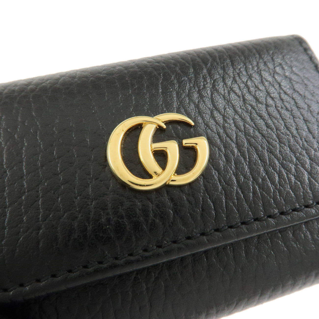 GUCCI GG Marmont Leather 6 Rings Key Case Key Holder Black 456118