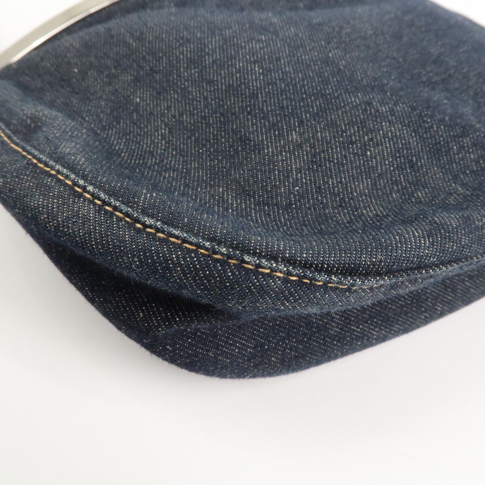 FENDI Denim Shoulder Bag Hand Bag Navy 26736