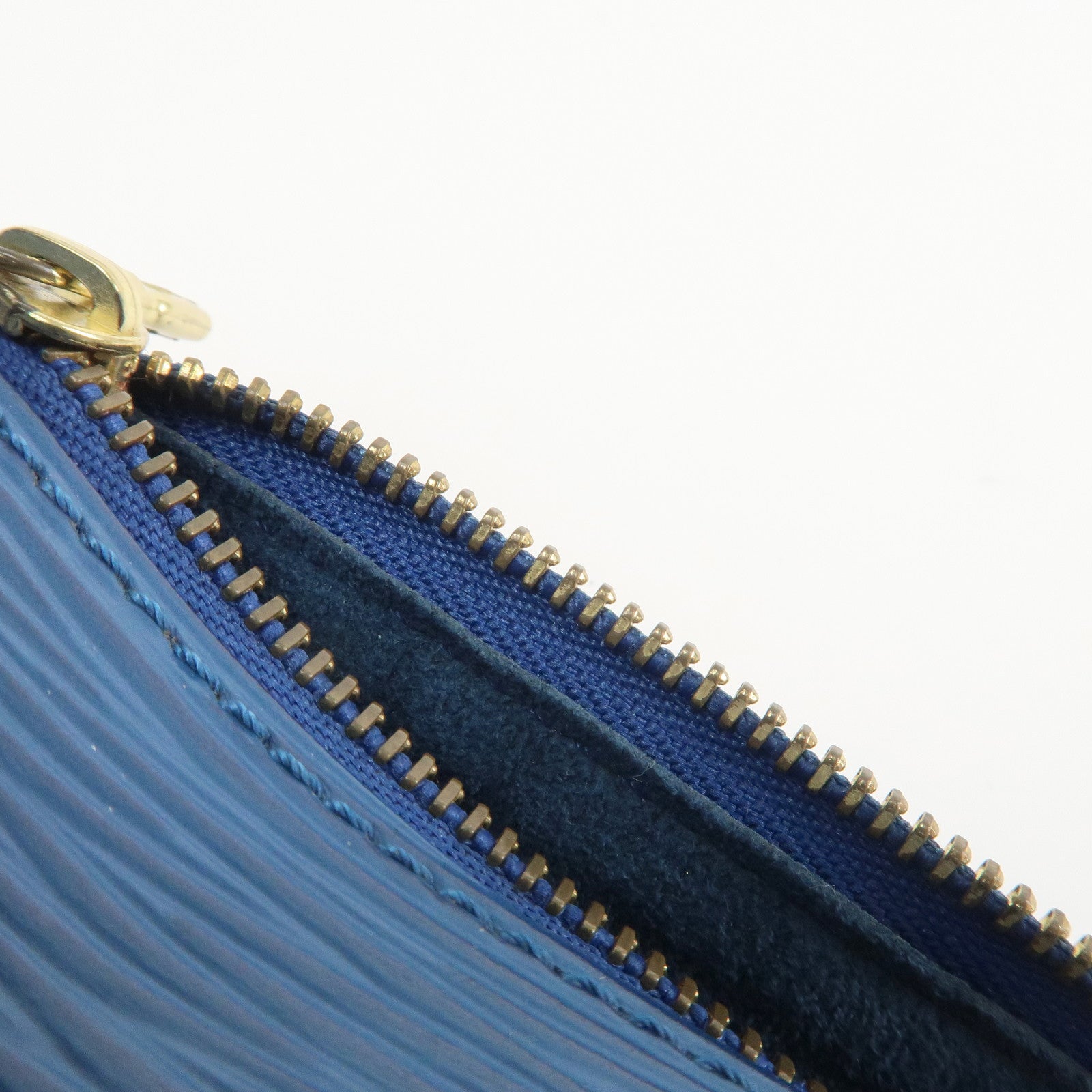 Louis Vuitton Epi Set of 3 Leather Soufflot Pouch Blue Kenya Brown