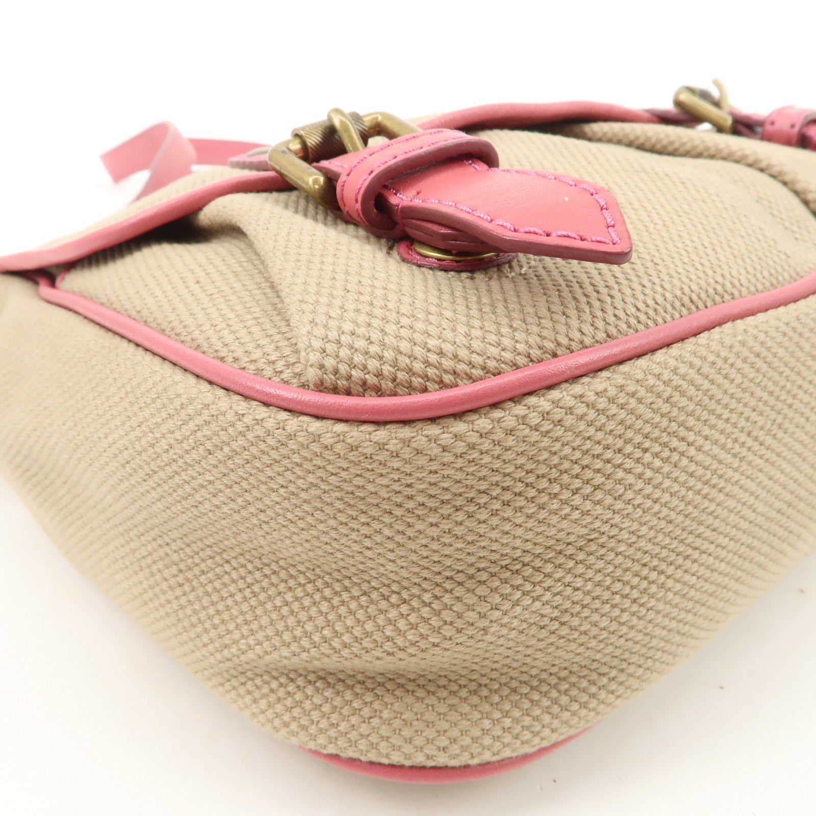 BURBERRY Children Canvas Leather Shoulder Bag Crossbody Bag Beige