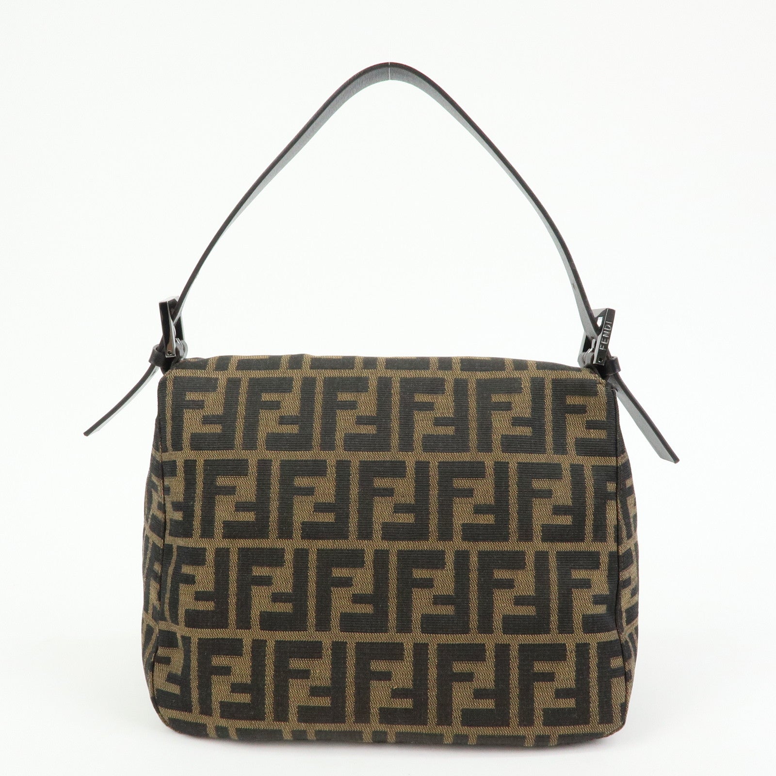 FENDI Zucca Mamma Baguette Canvas Leather Shoulder Bag 8BR004