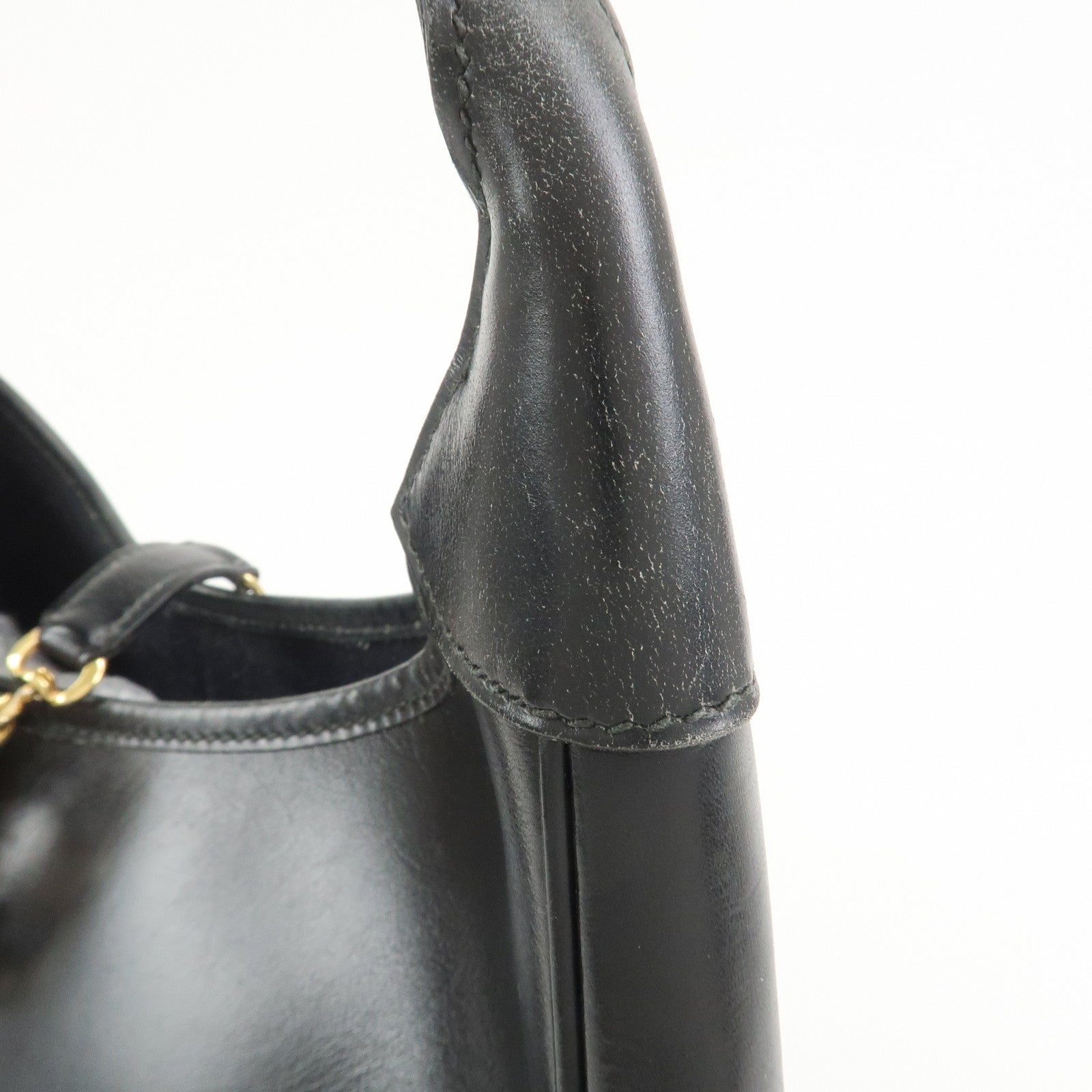 HERMES Trim 31 Courchevel Leather 〇J Stamped Shoulder Bag Balck