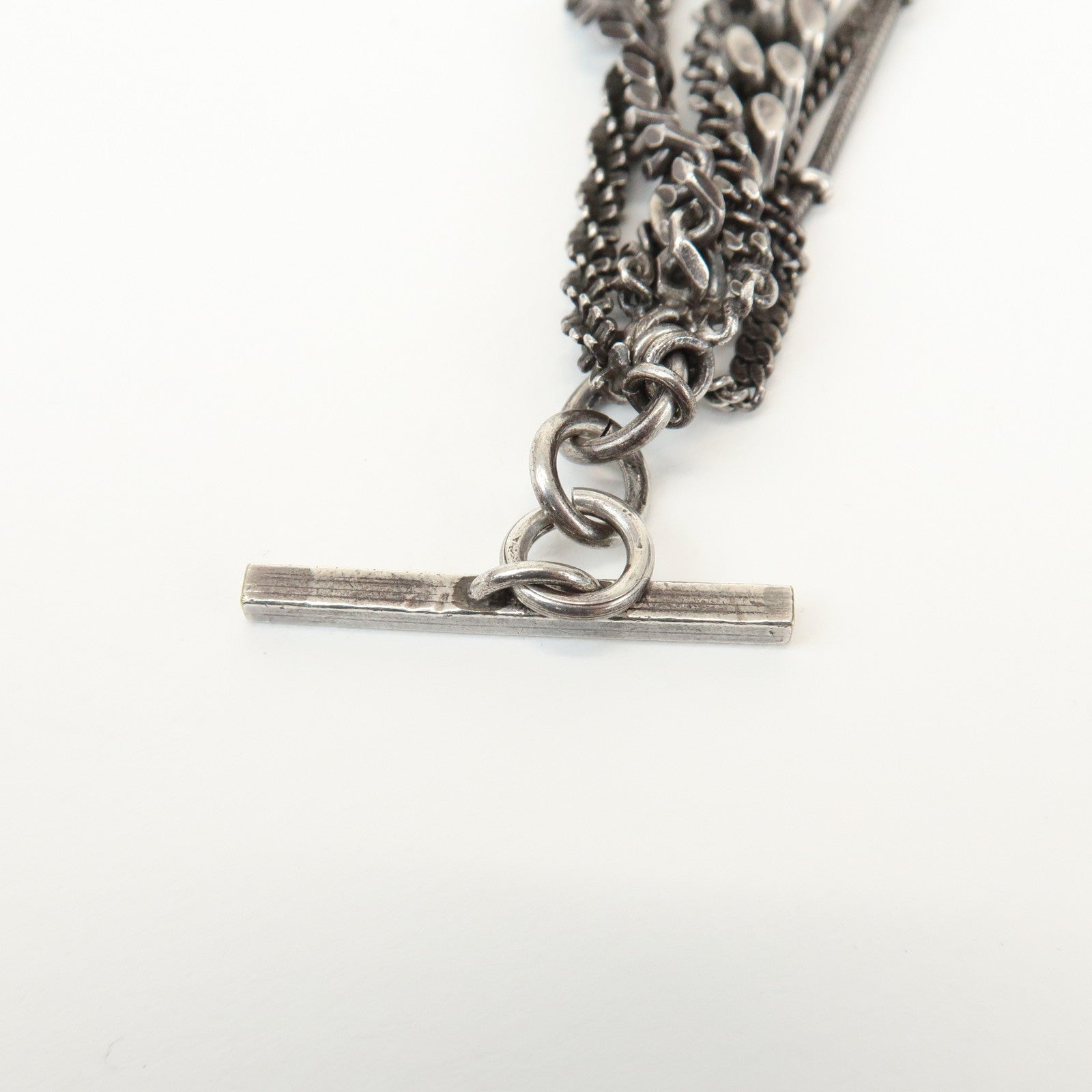 SAINT LAURENT Metal Chain Bracelet Silver