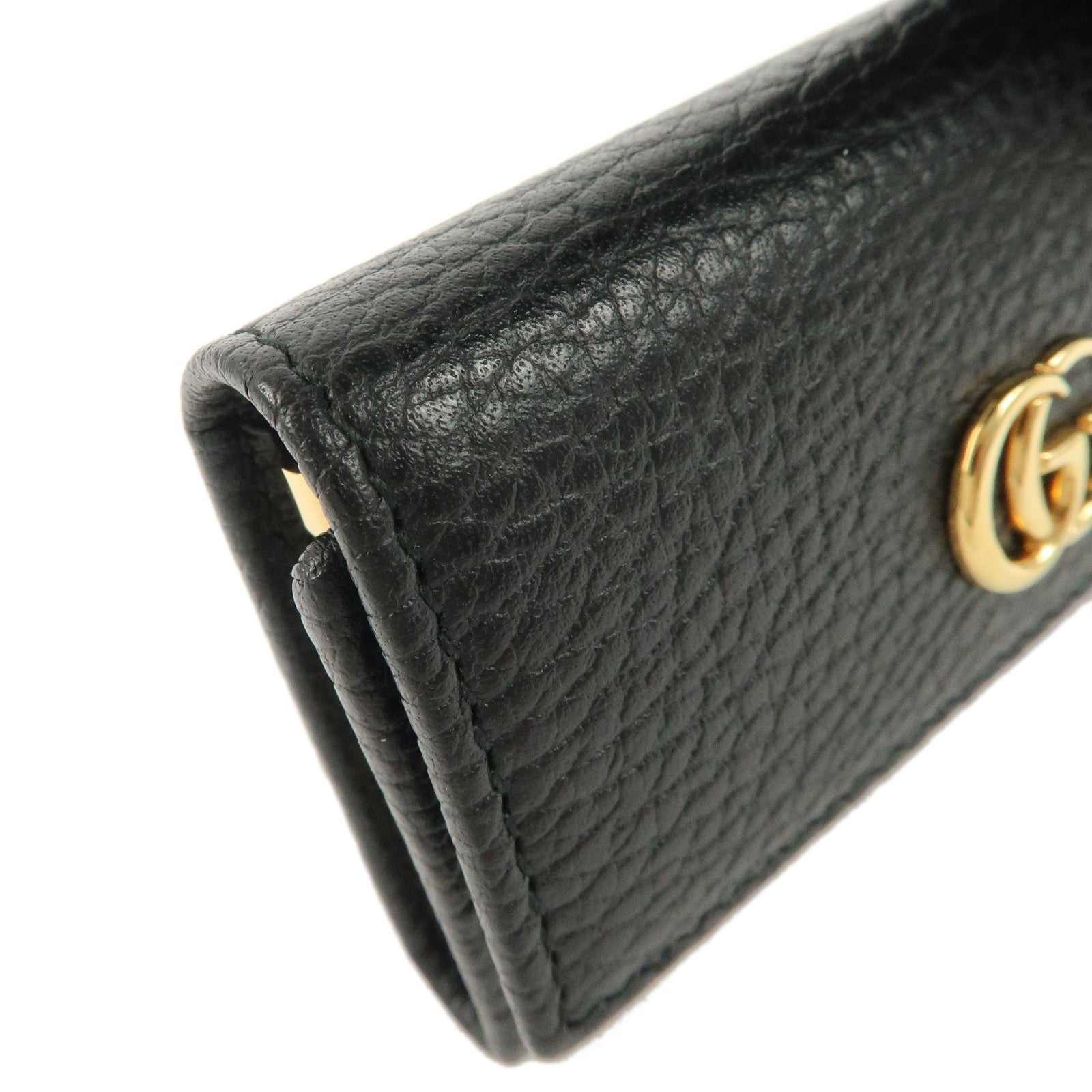 GUCCI GG Marmont Leather Key Case Key Holder Black 456118