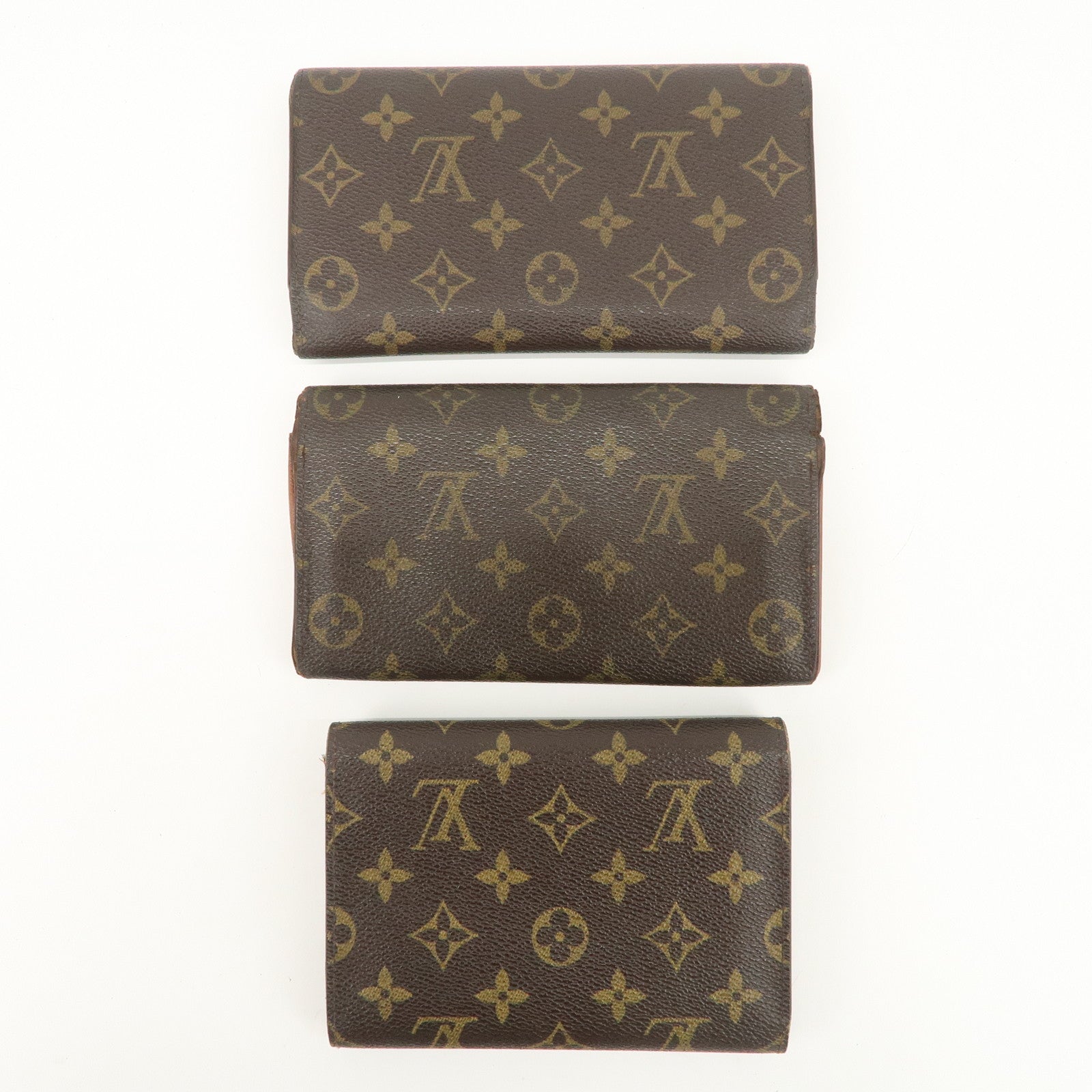 Louis Vuitton Monogram Set of 3 Wallets Brown M61725 M61215 M61200