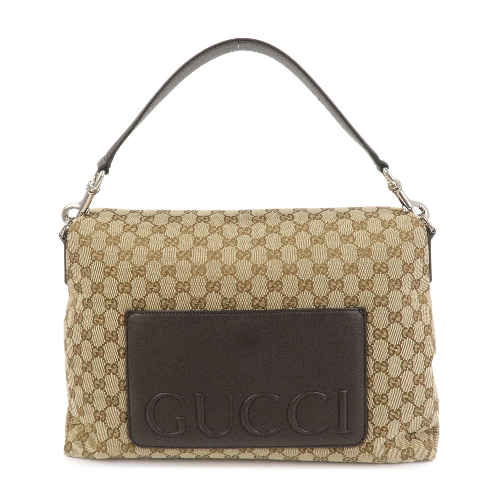 GUCCI Sherry GG Canvas Leather 2Way Bag Shoulder Bag Brown 821616