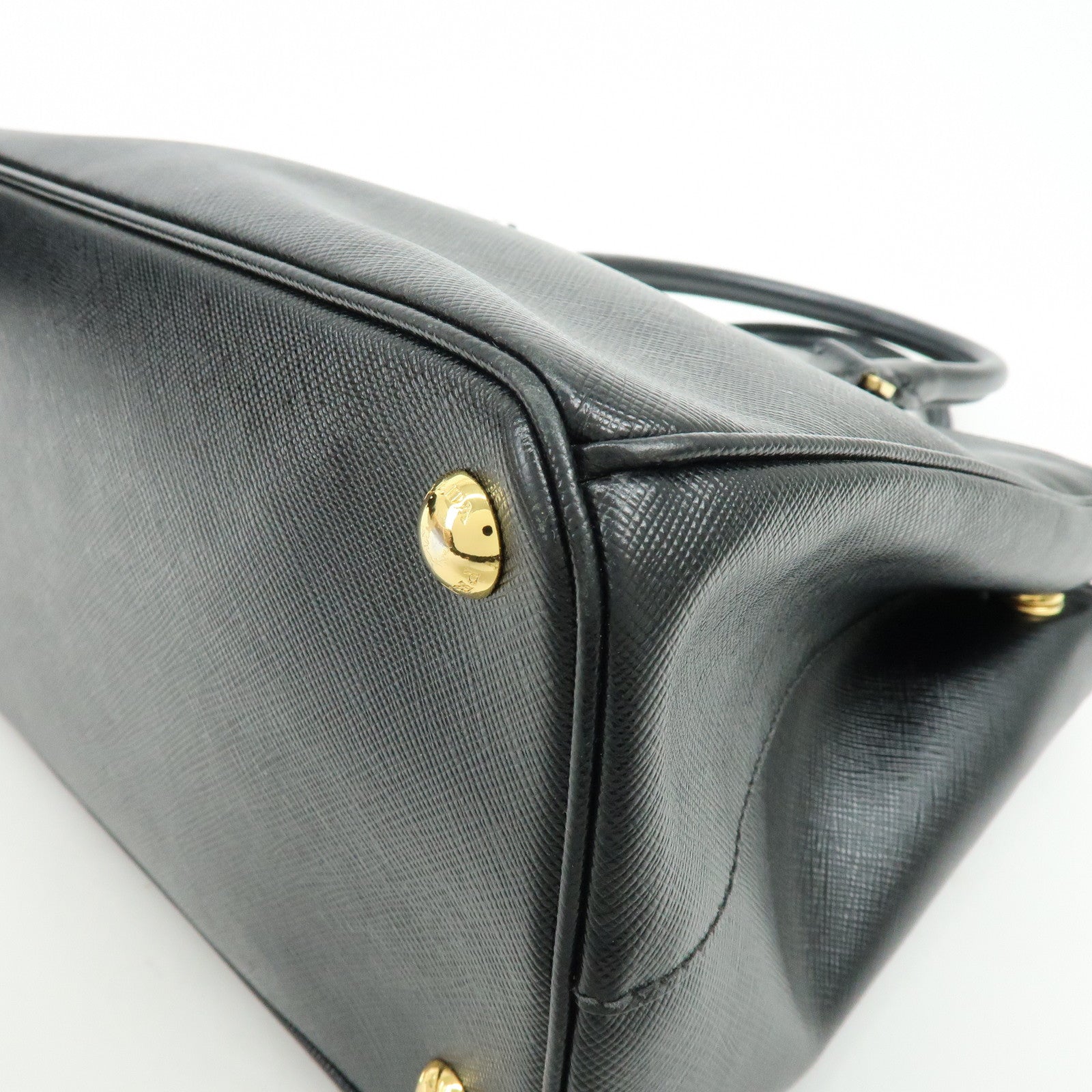 PRADA Saffiano Leather 2Way Bag Hand Bag Shoulder Bag Black 1BA801