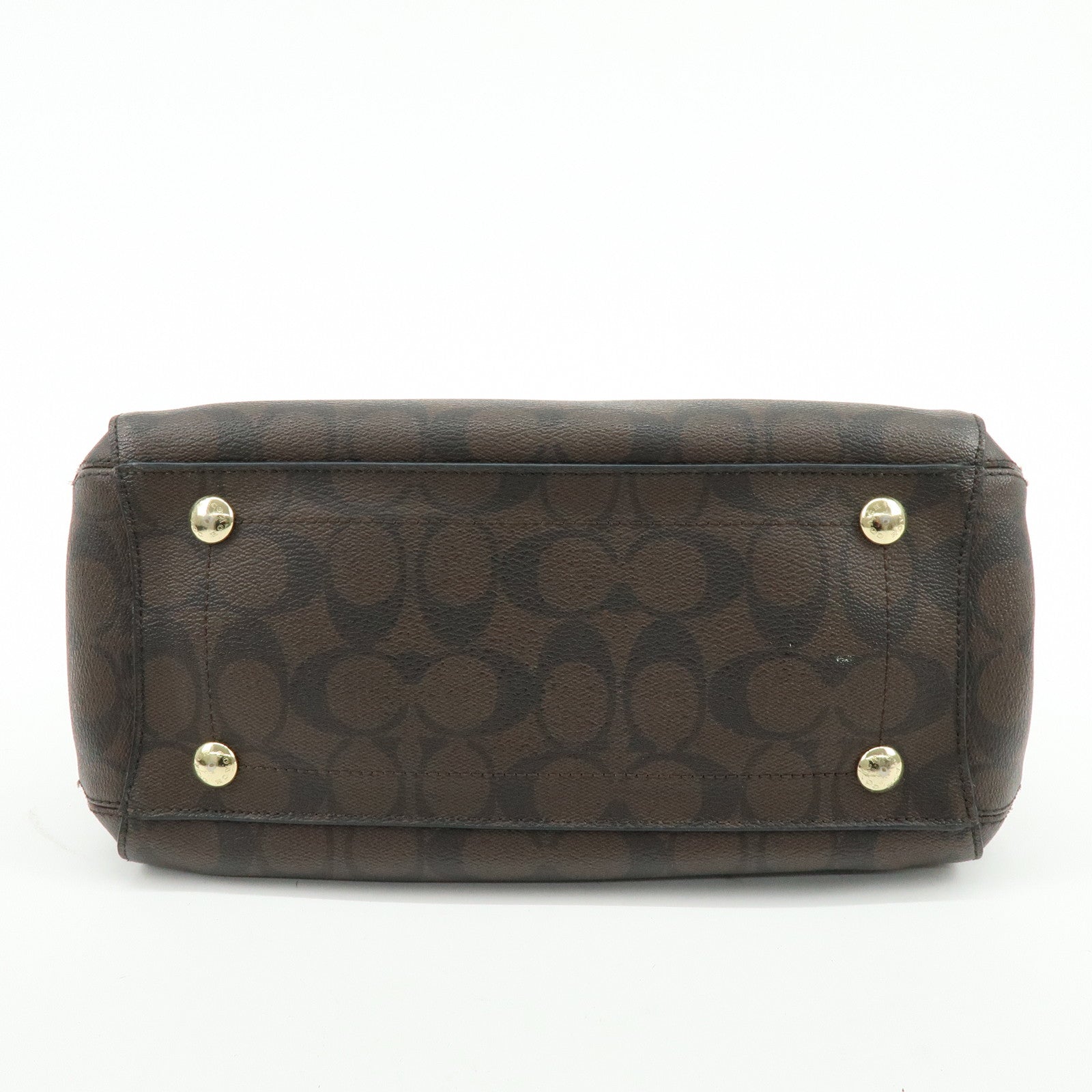 COACH Signature Margot Set of 2 PVC Leather Shoulder Hand Bag Brown