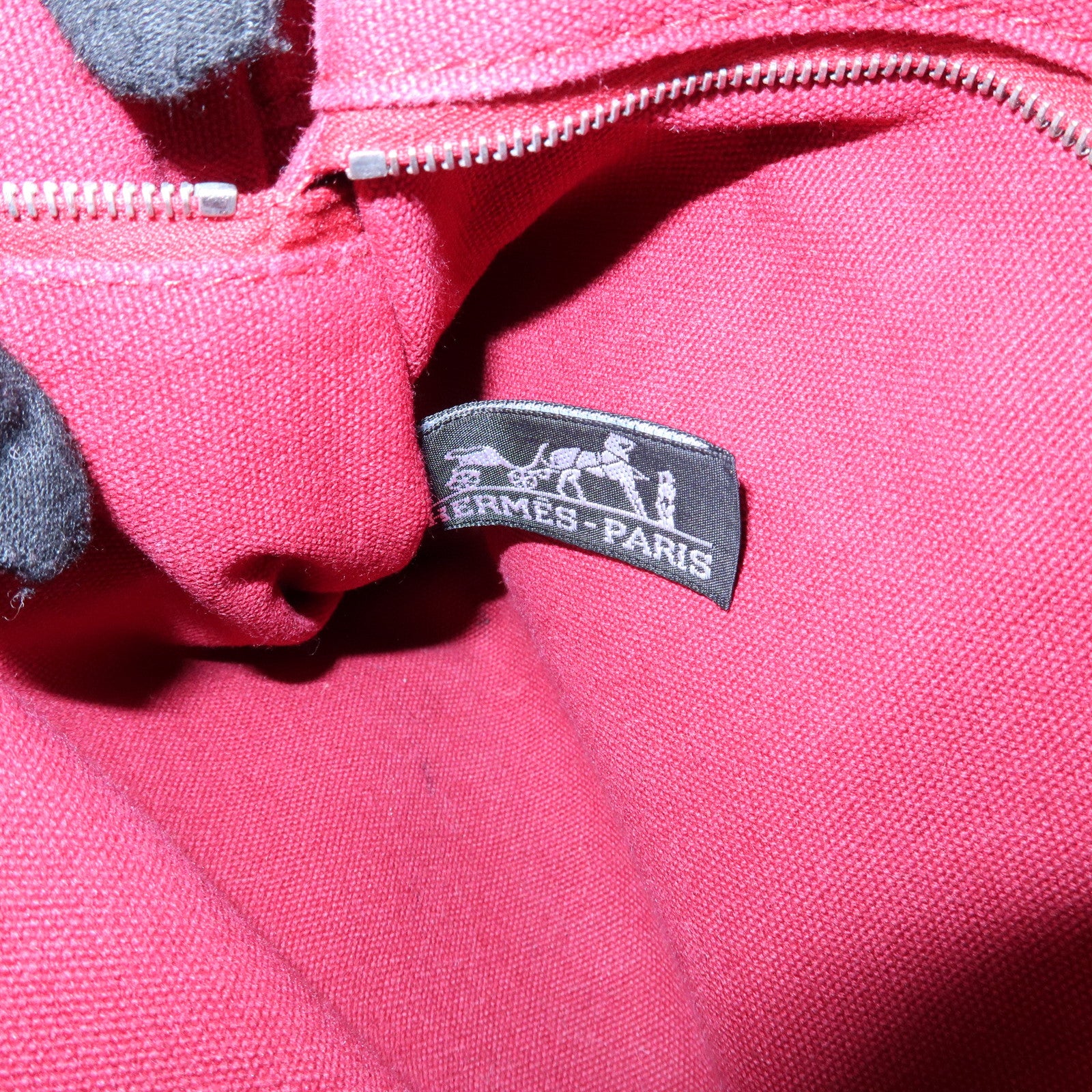 HERMES Troca Horizontal PM Canvas Tote Bag Hand Bag Pink
