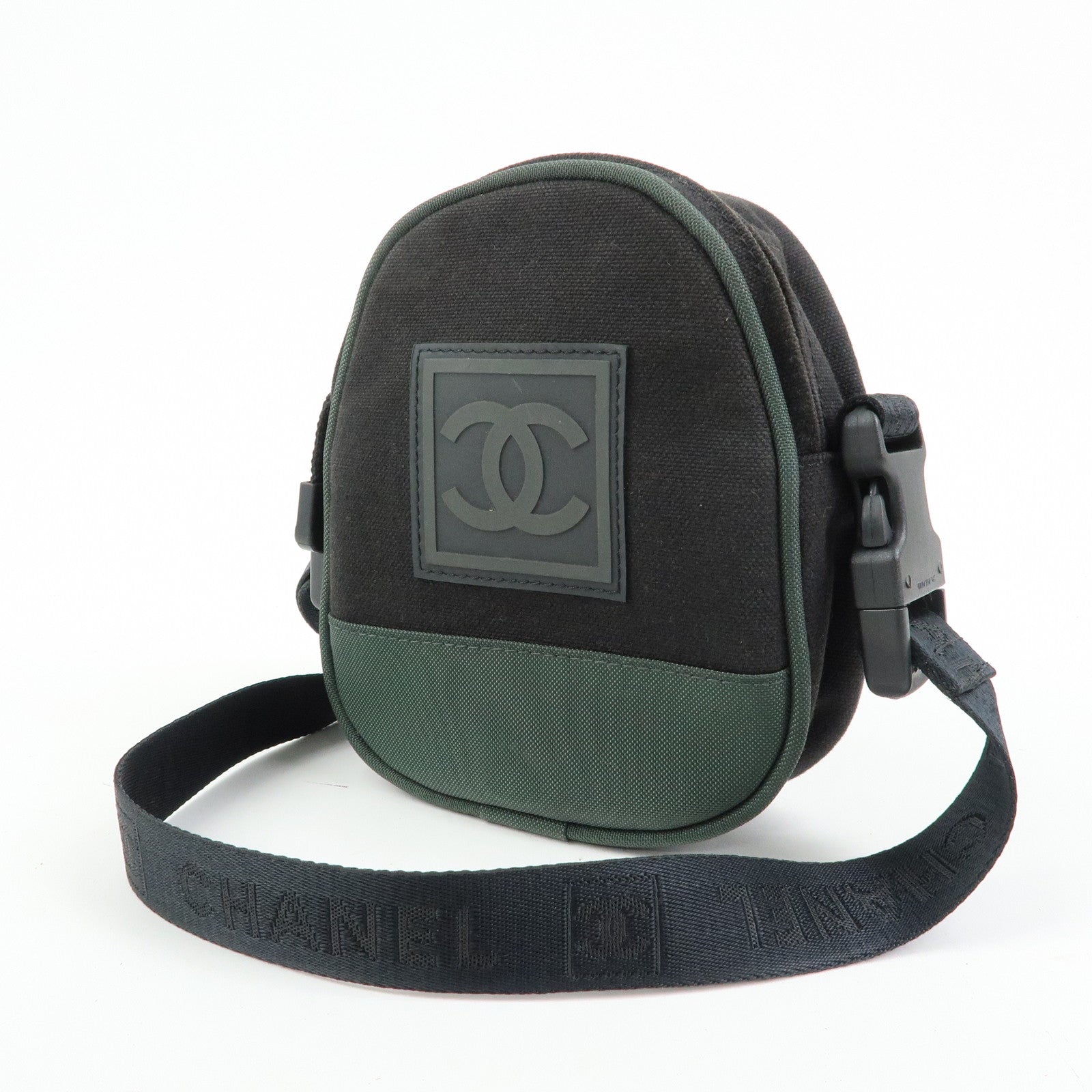 CHANEL COCO Mark Sports Line Canvas Shoulder Bag Black 8490254